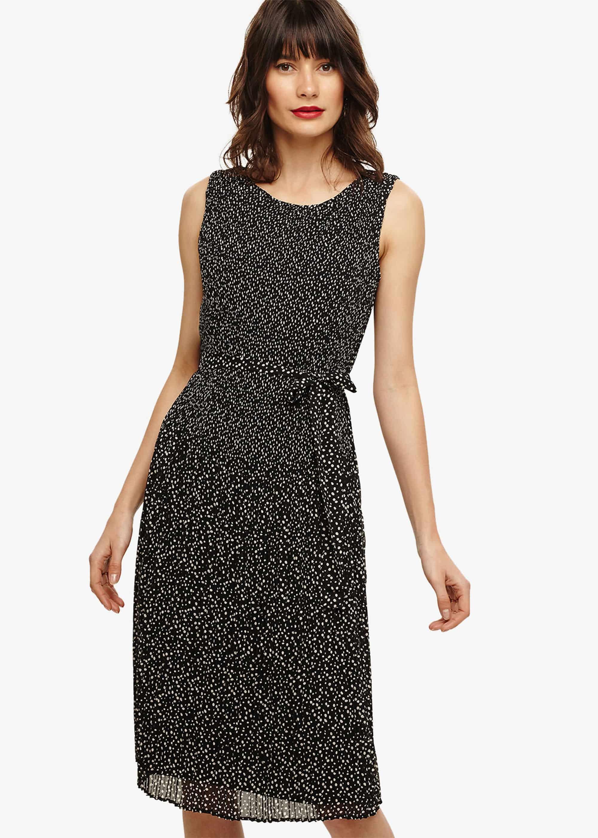 Kata Spot Pleat Dress