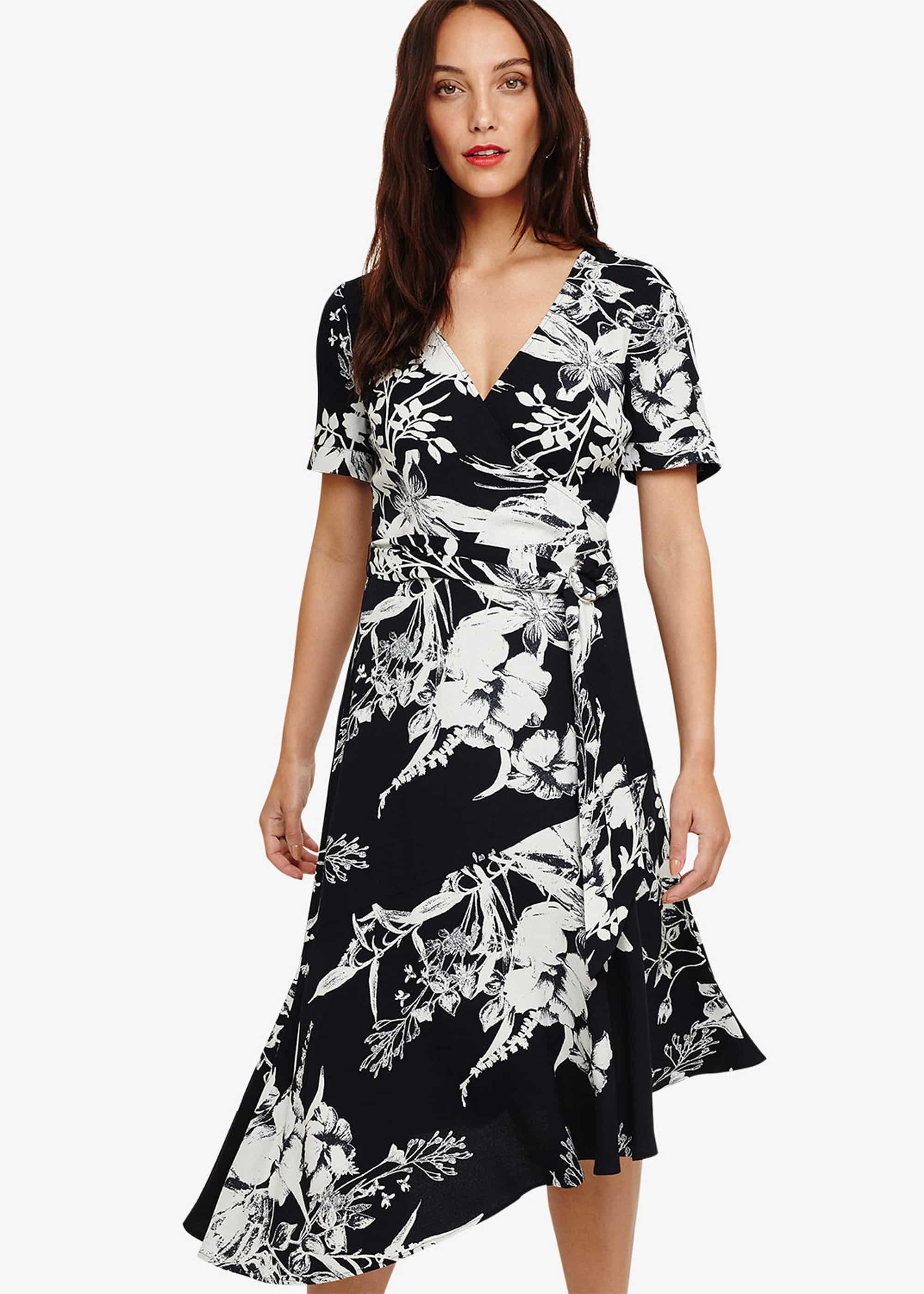 Evadine Printed Wrap Dress