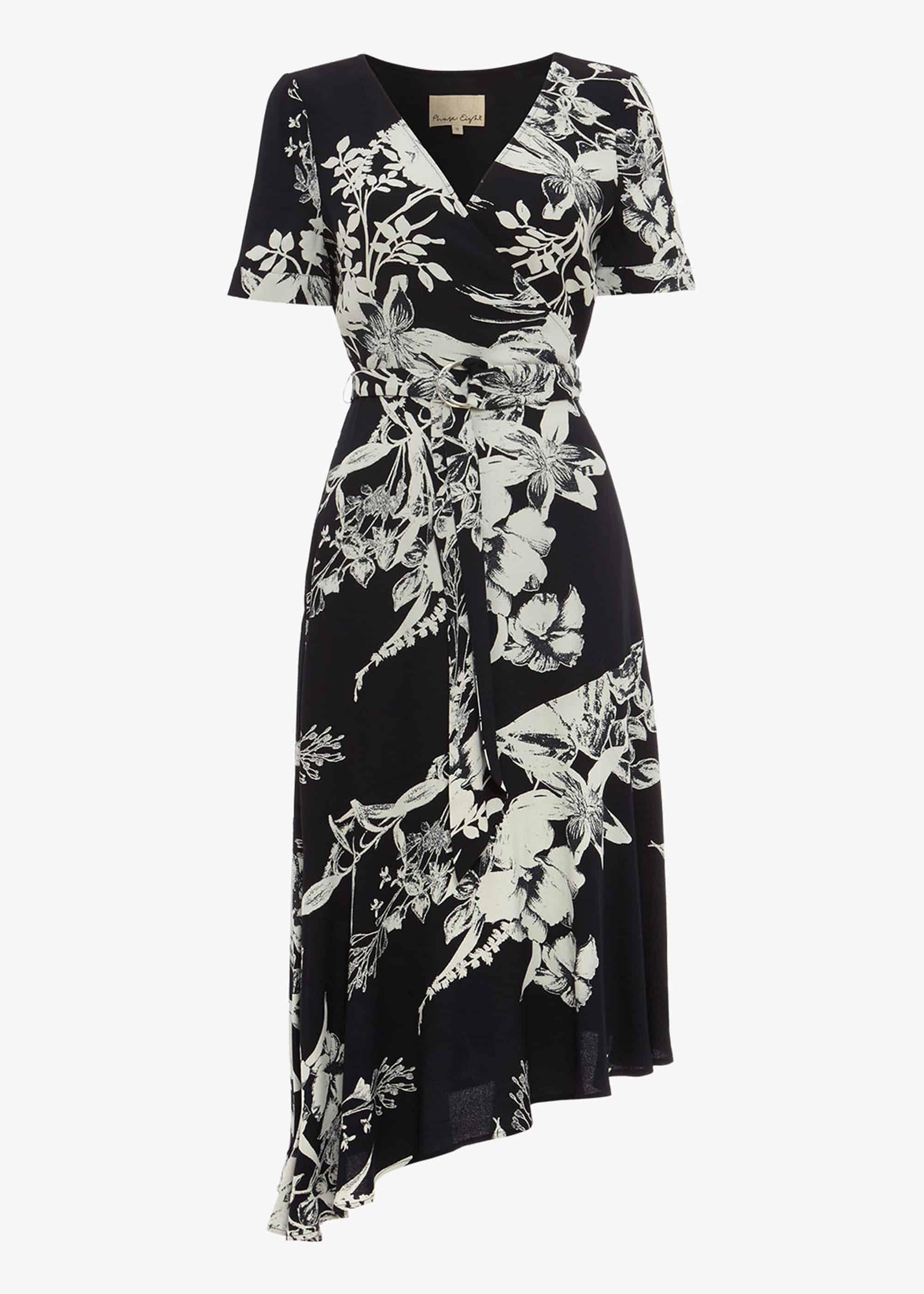 Evadine Printed Wrap Dress