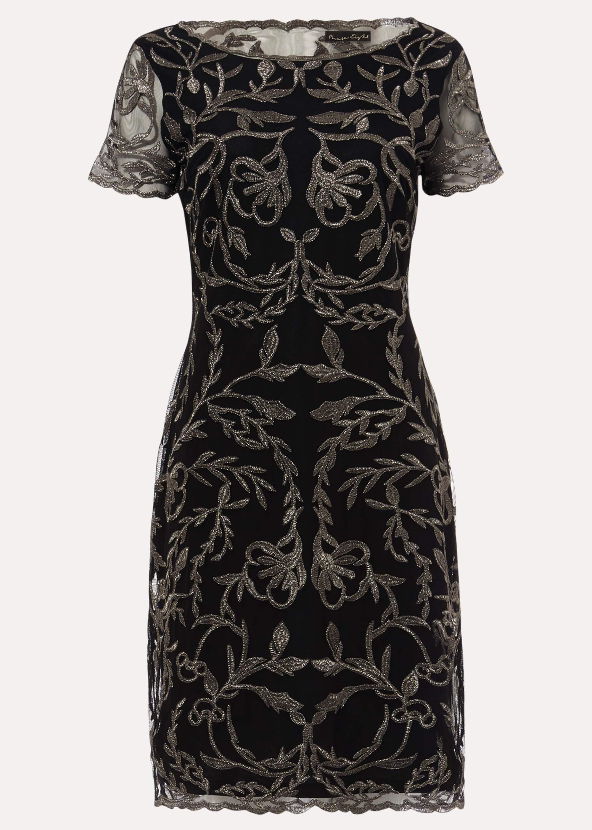 Alannah Embroidered Mesh Dress