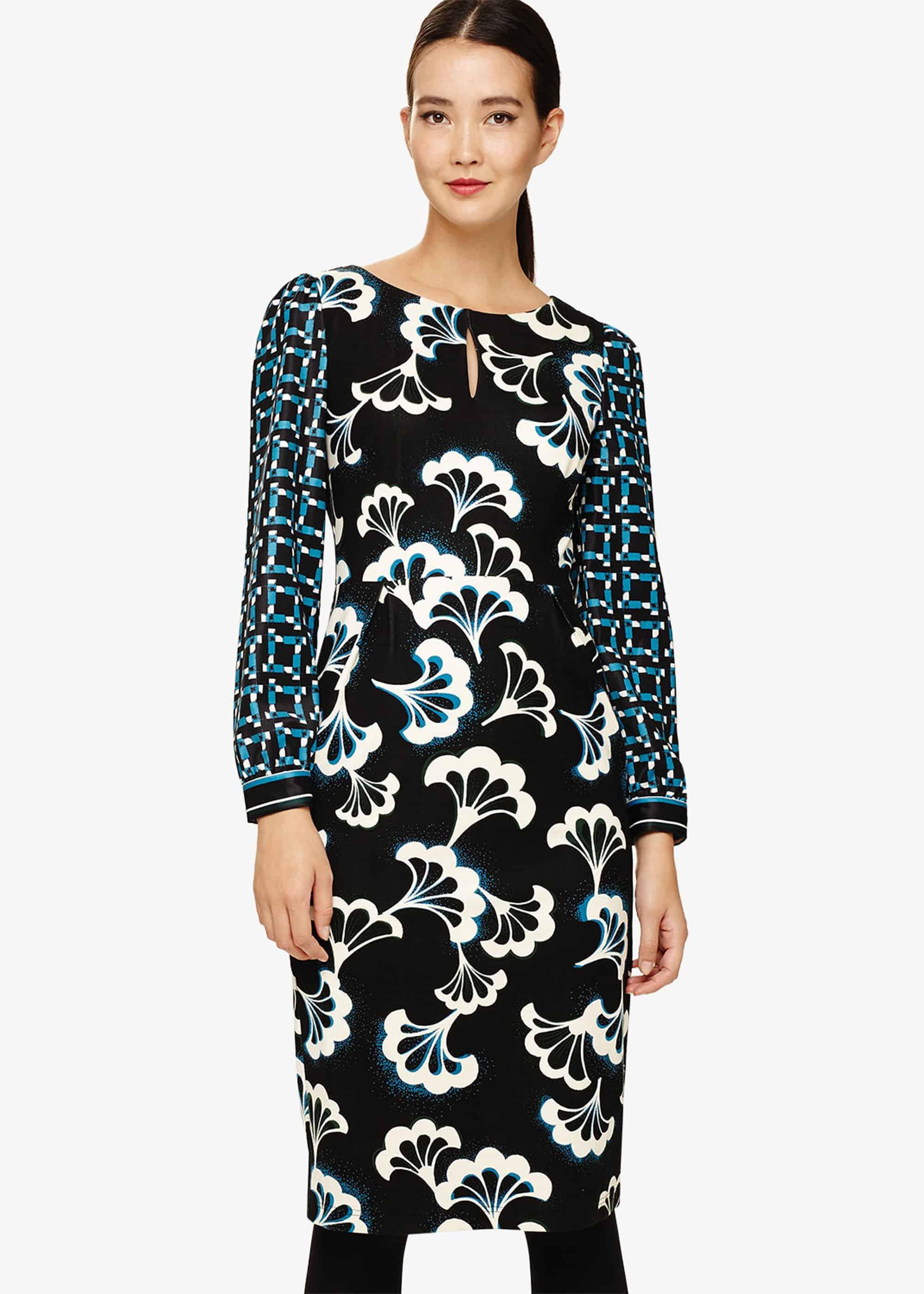 Mireya Fan Print Midi Dress
