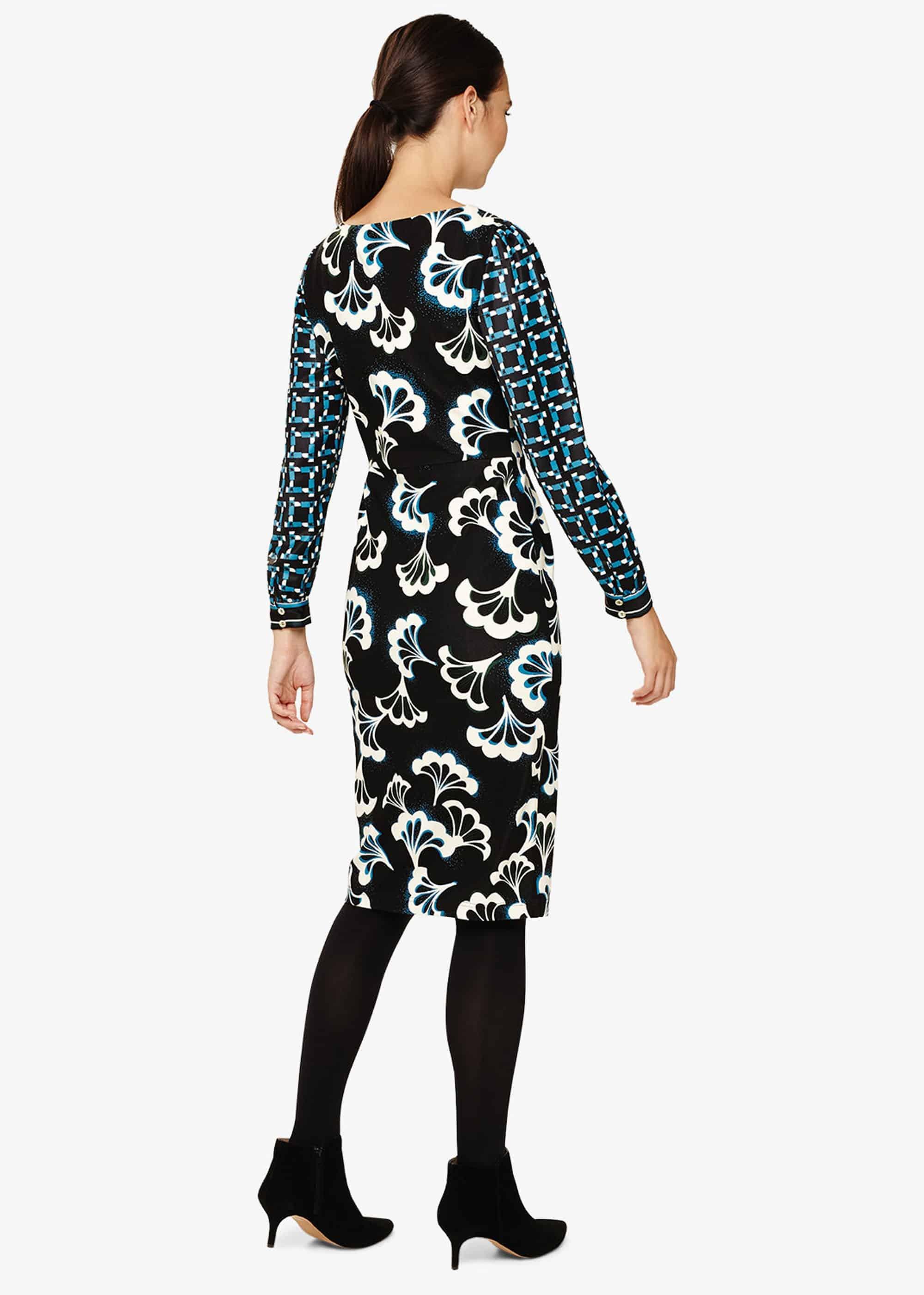 Mireya Fan Print Midi Dress