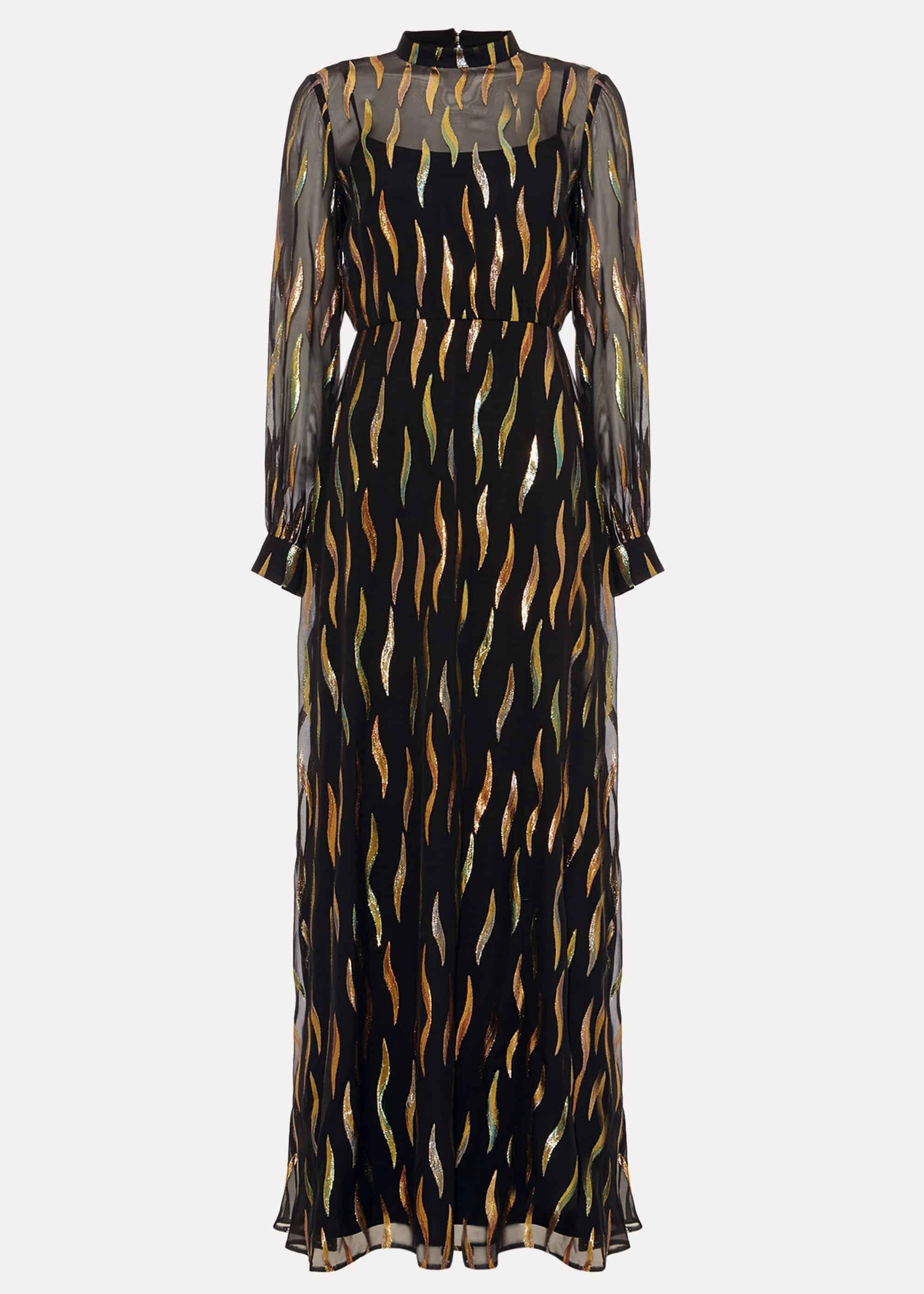 Penny Shimmer Silk Maxi Dress