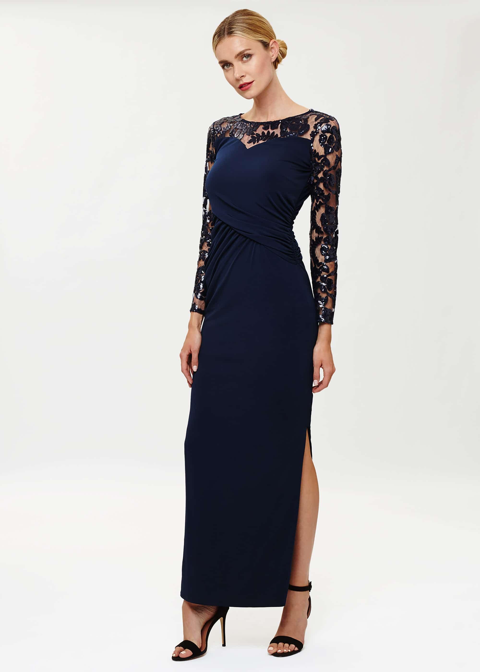 Daniela Sequin Sleeve Maxi Dress