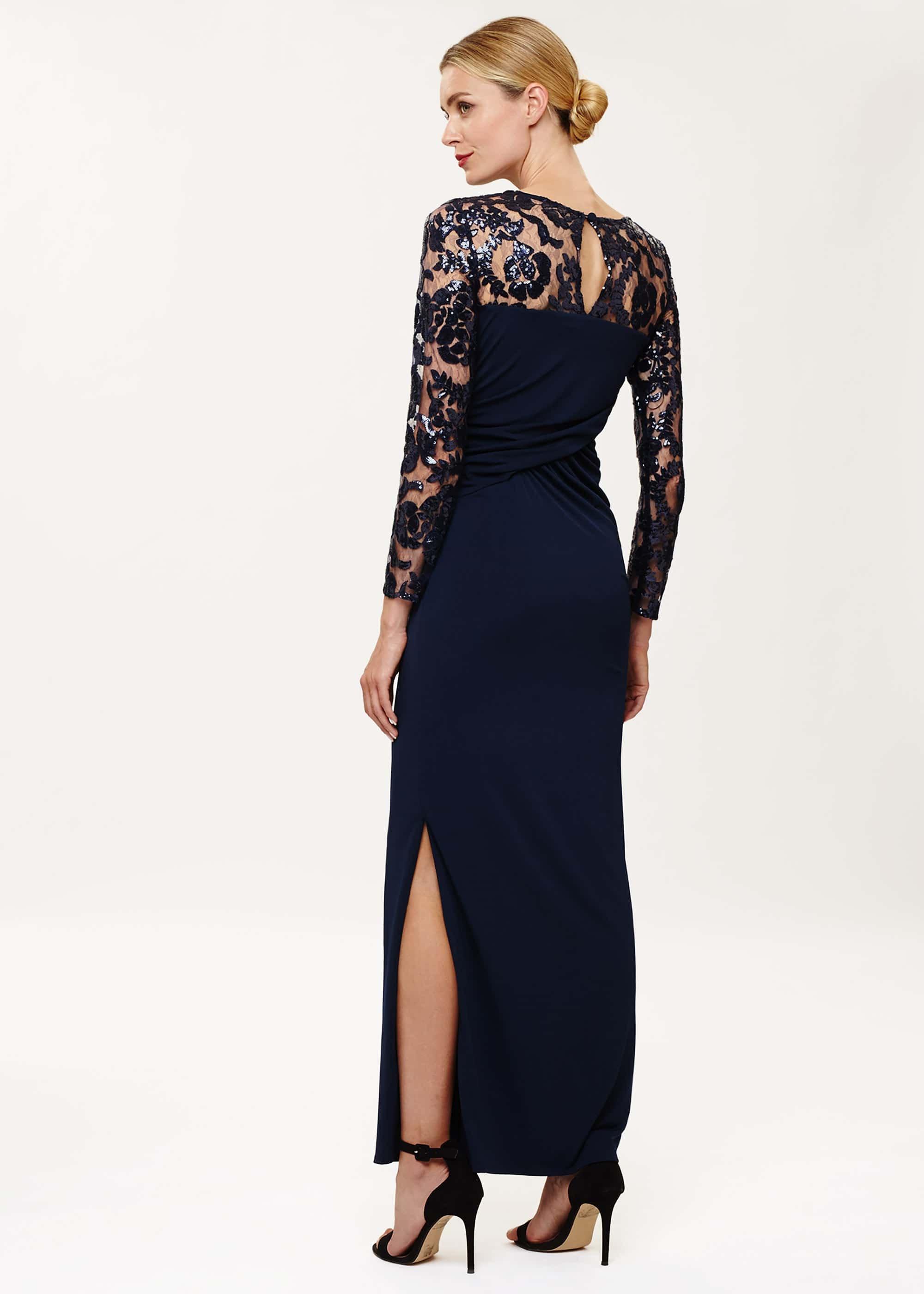 Daniela Sequin Sleeve Maxi Dress