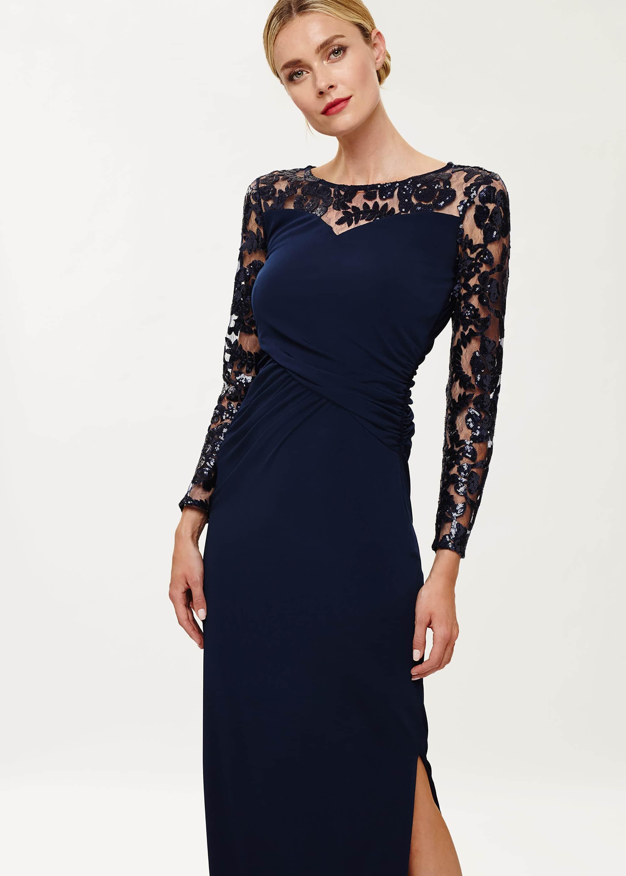 Daniela Sequin Sleeve Maxi Dress