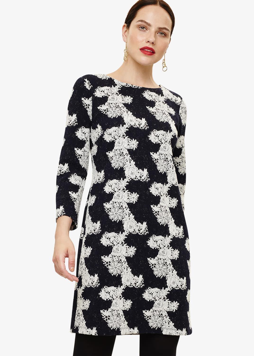 Frangelica Floral Jacquard Dress