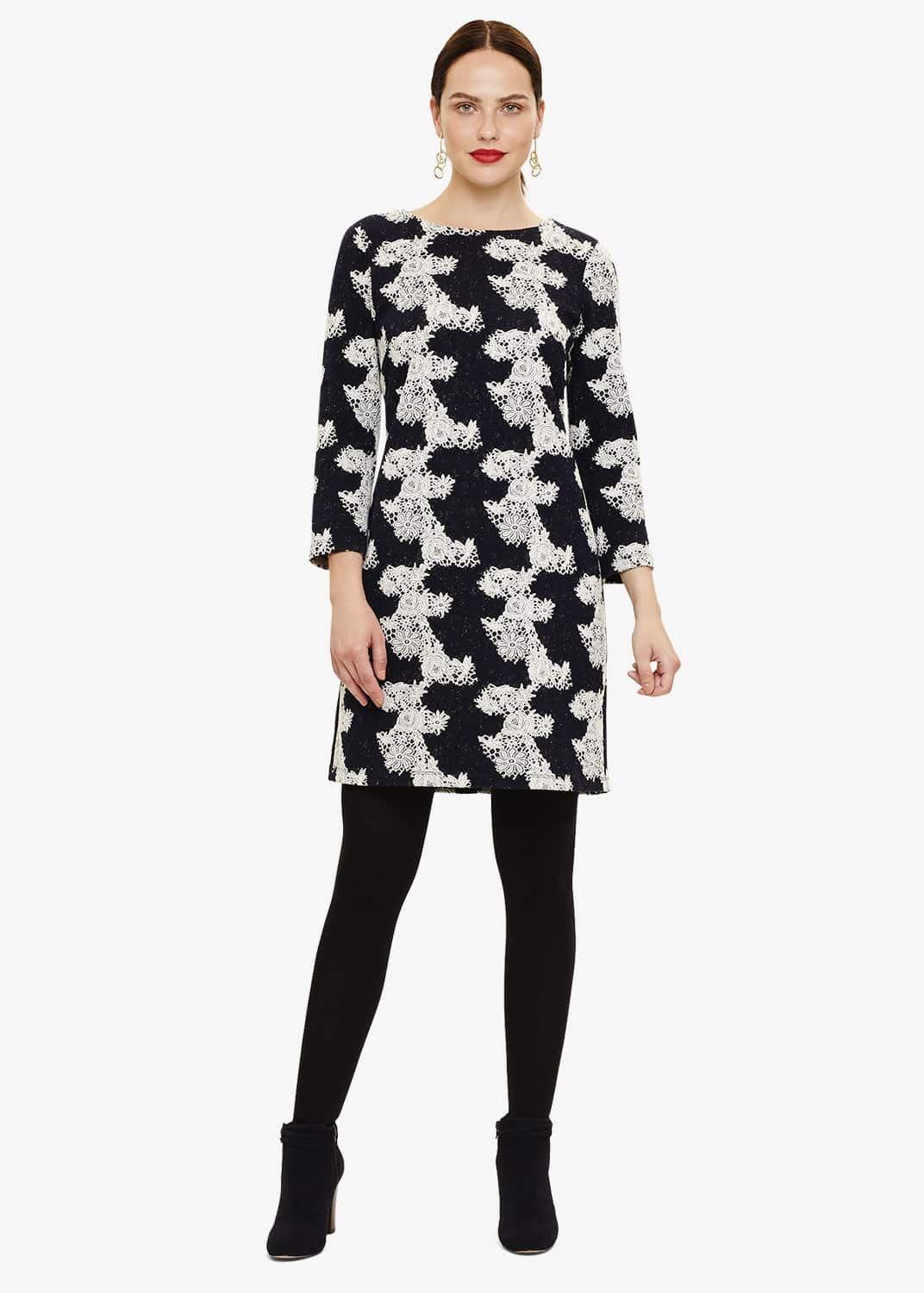 Frangelica Floral Jacquard Dress