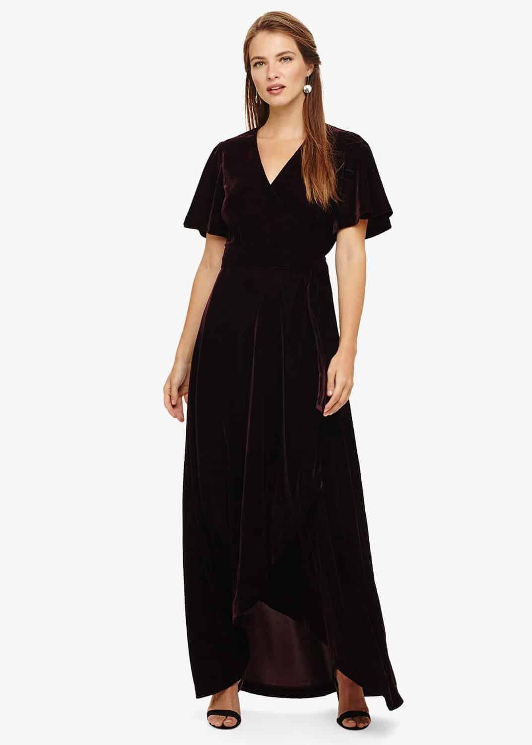 Kiki Velvet Wrap Maxi Dress