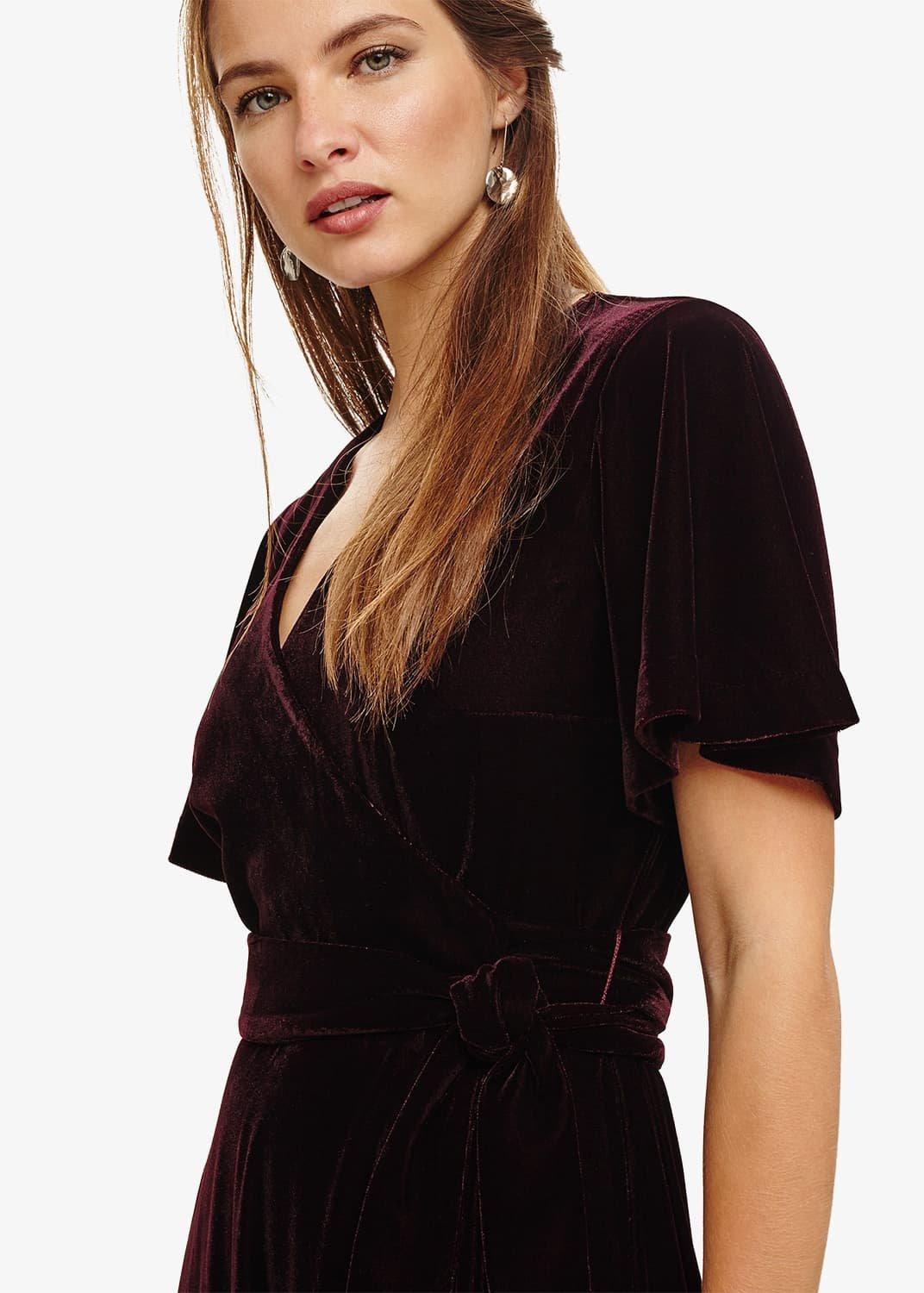 Kiki Velvet Wrap Maxi Dress