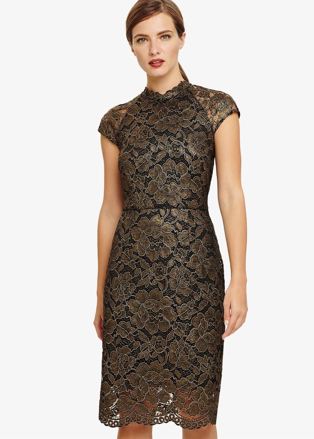 Janie Metallic Corded Lace Dress