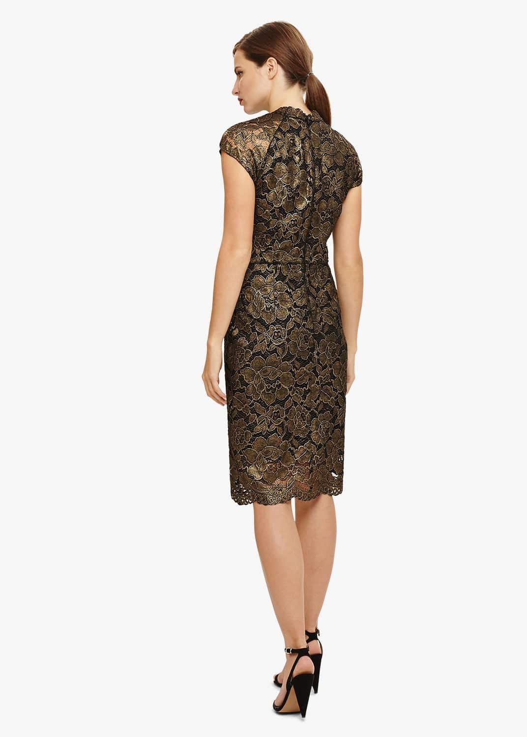Janie Metallic Corded Lace Dress