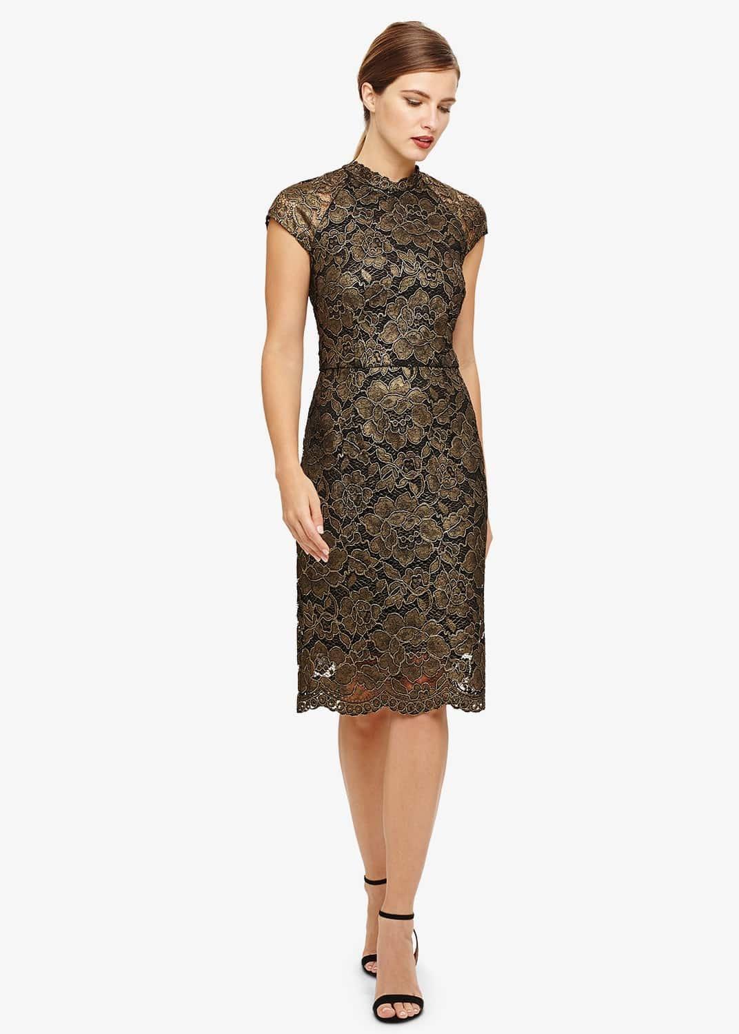 Janie Metallic Corded Lace Dress