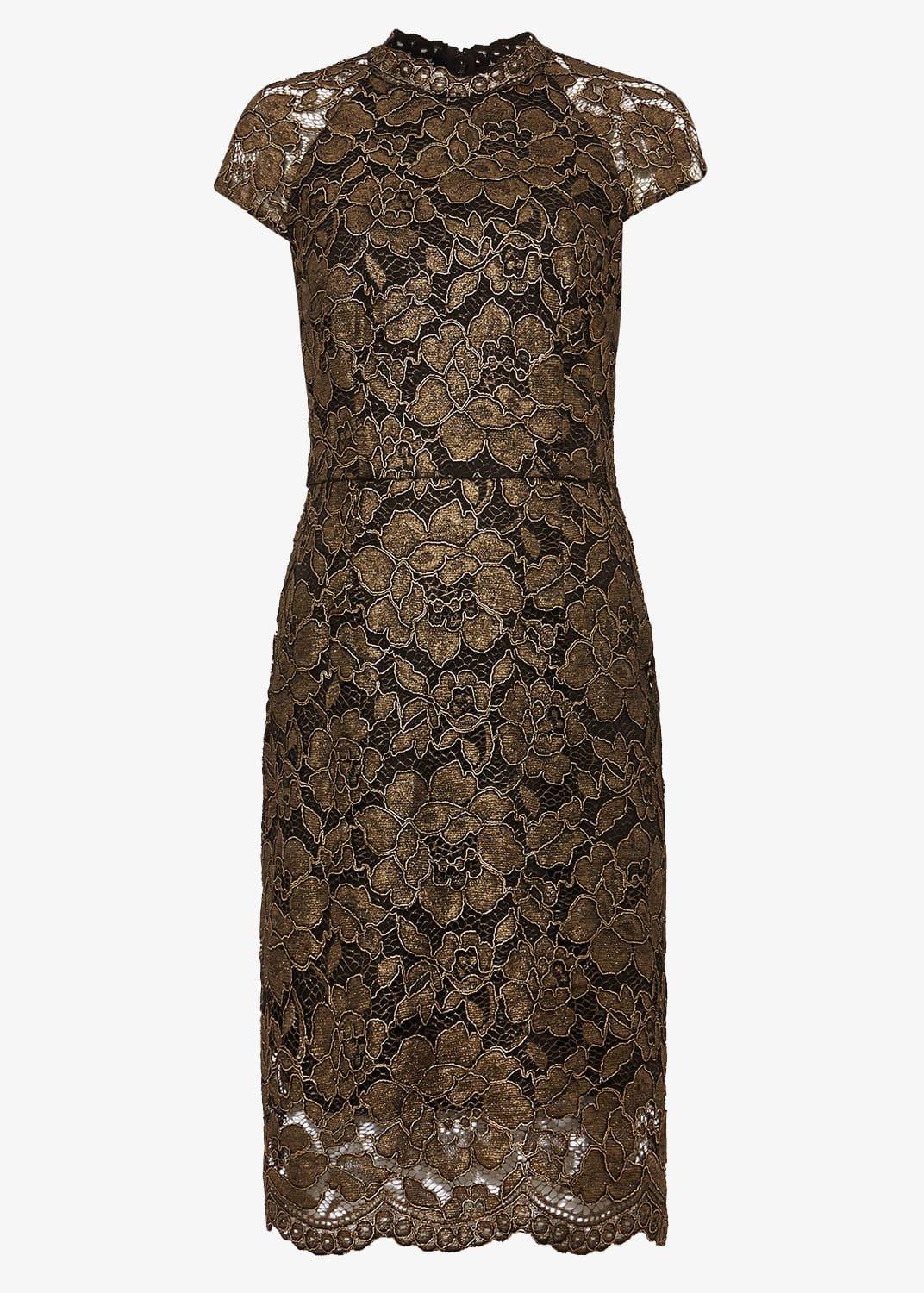 Janie Metallic Corded Lace Dress