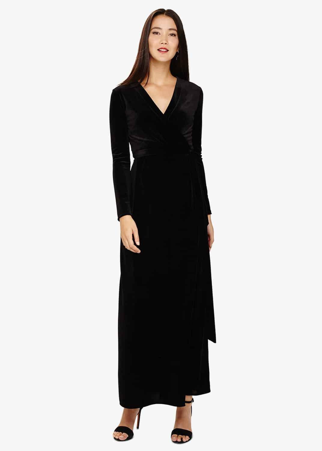 Valeria Velvet Wrap Maxi Dress