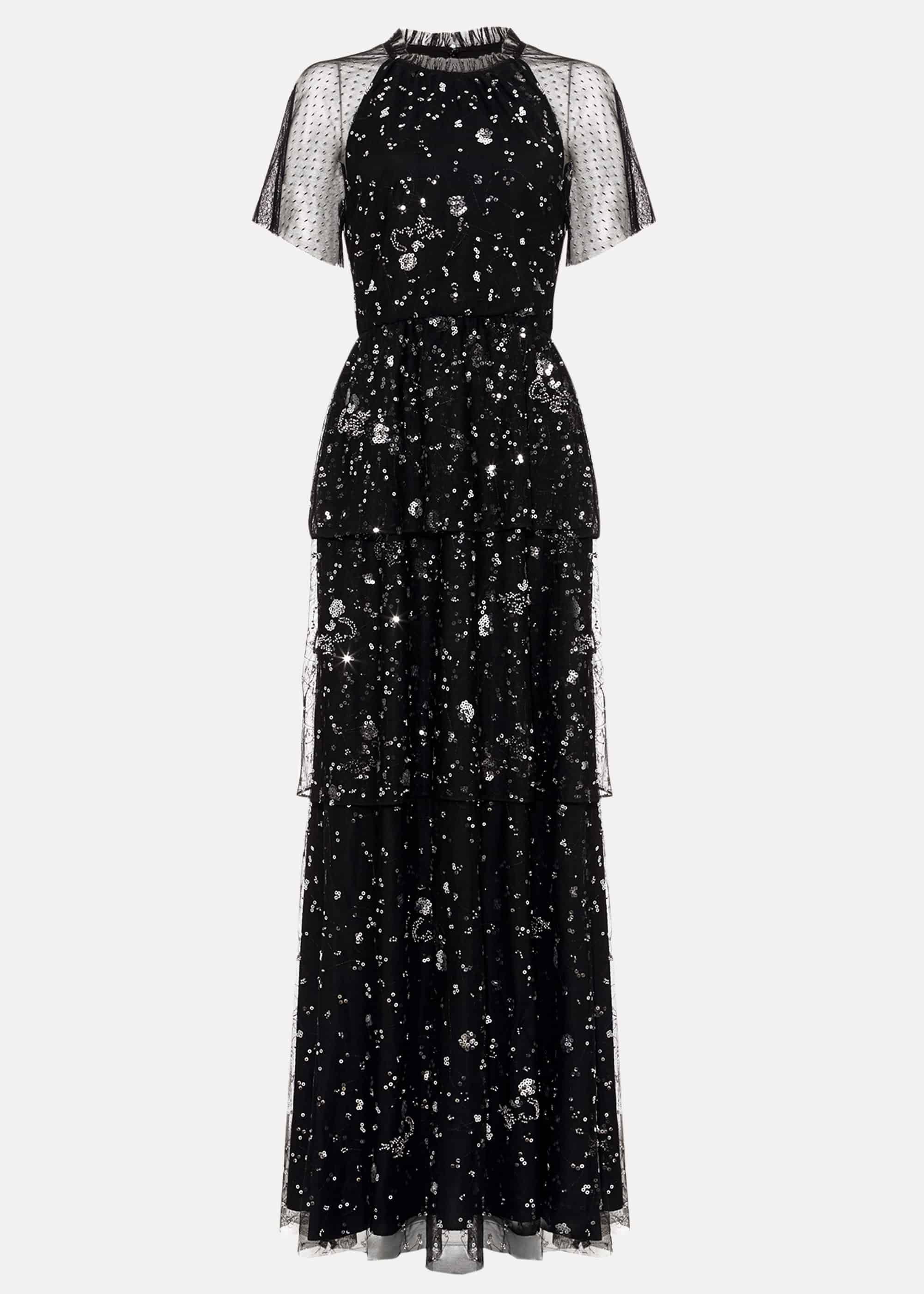 Fleurette Sequin Tiered Maxi Dress