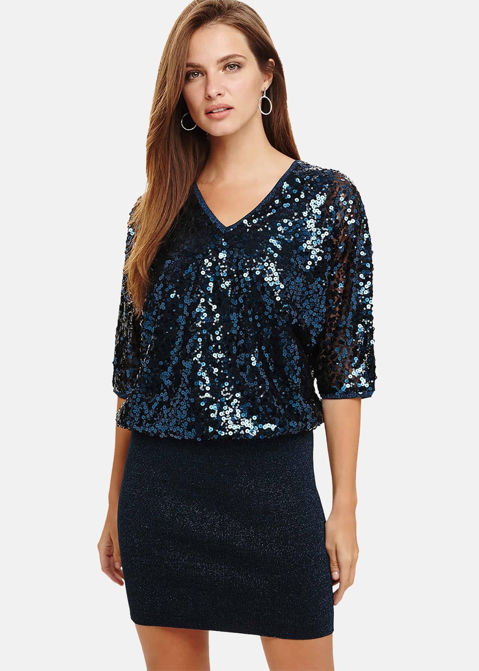 Becca Sequin Bodice Dress