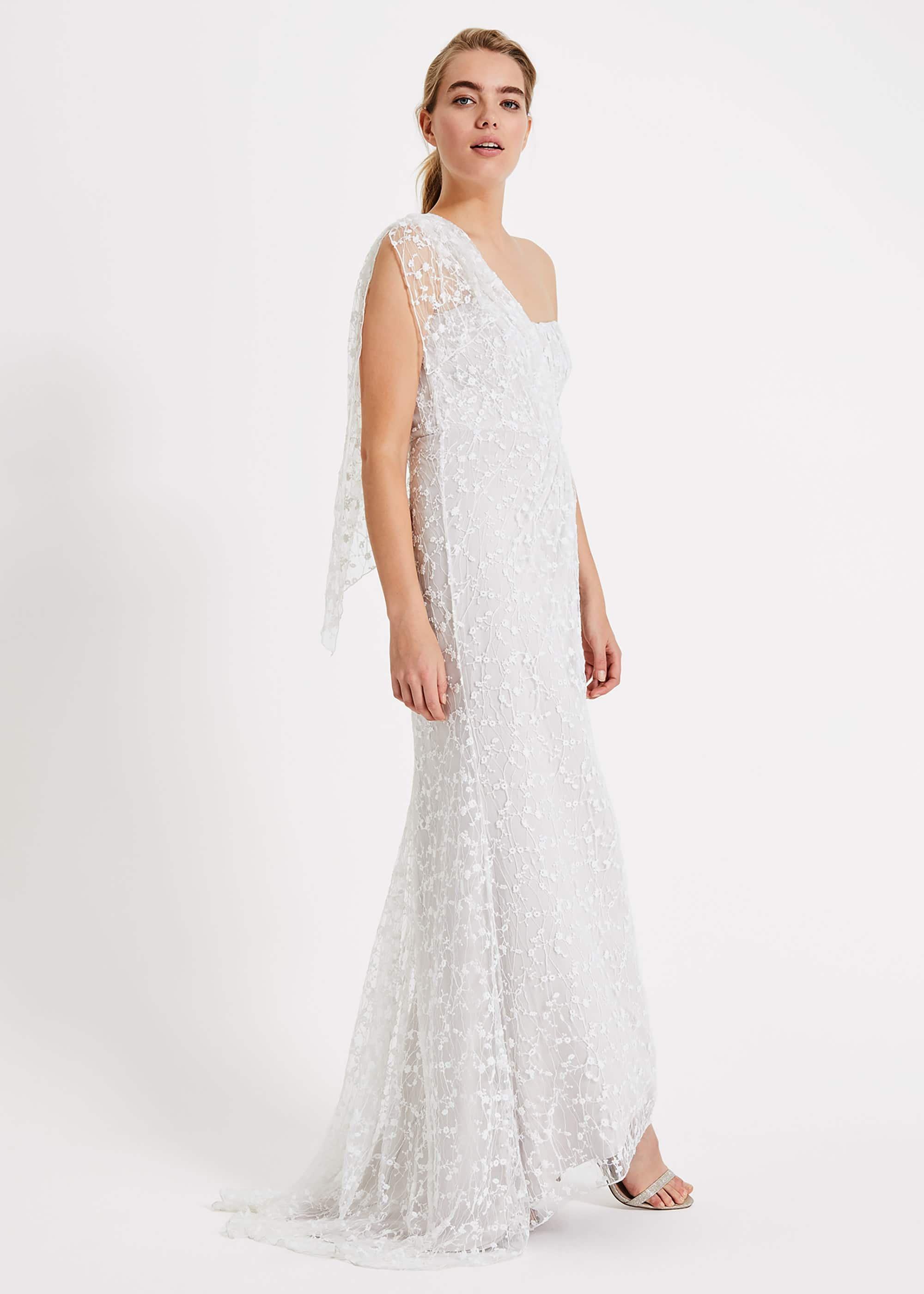 Anabel Lace One Shoulder Wedding Dress
