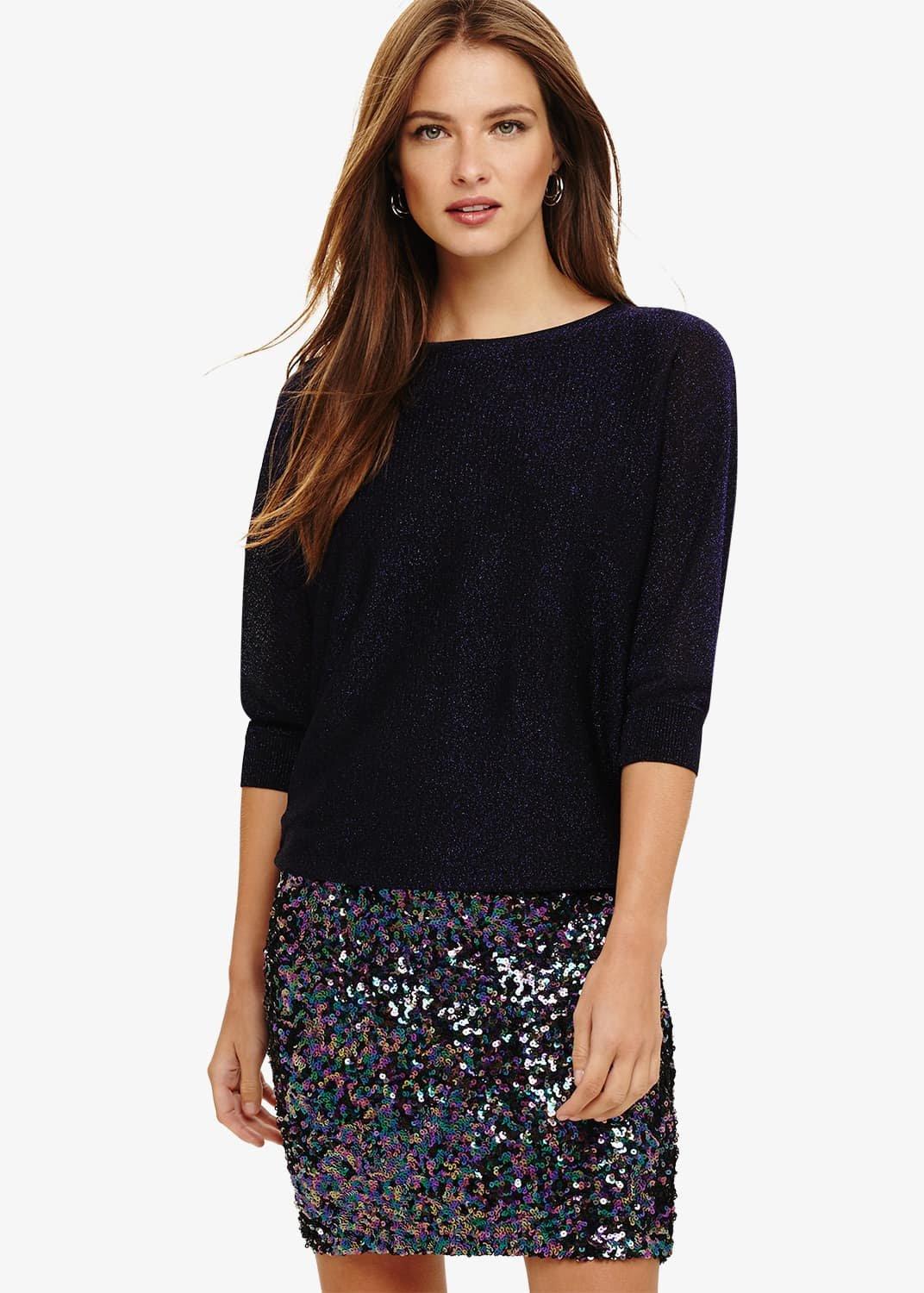 Geonna Rainbow Sequin Knitted Dress