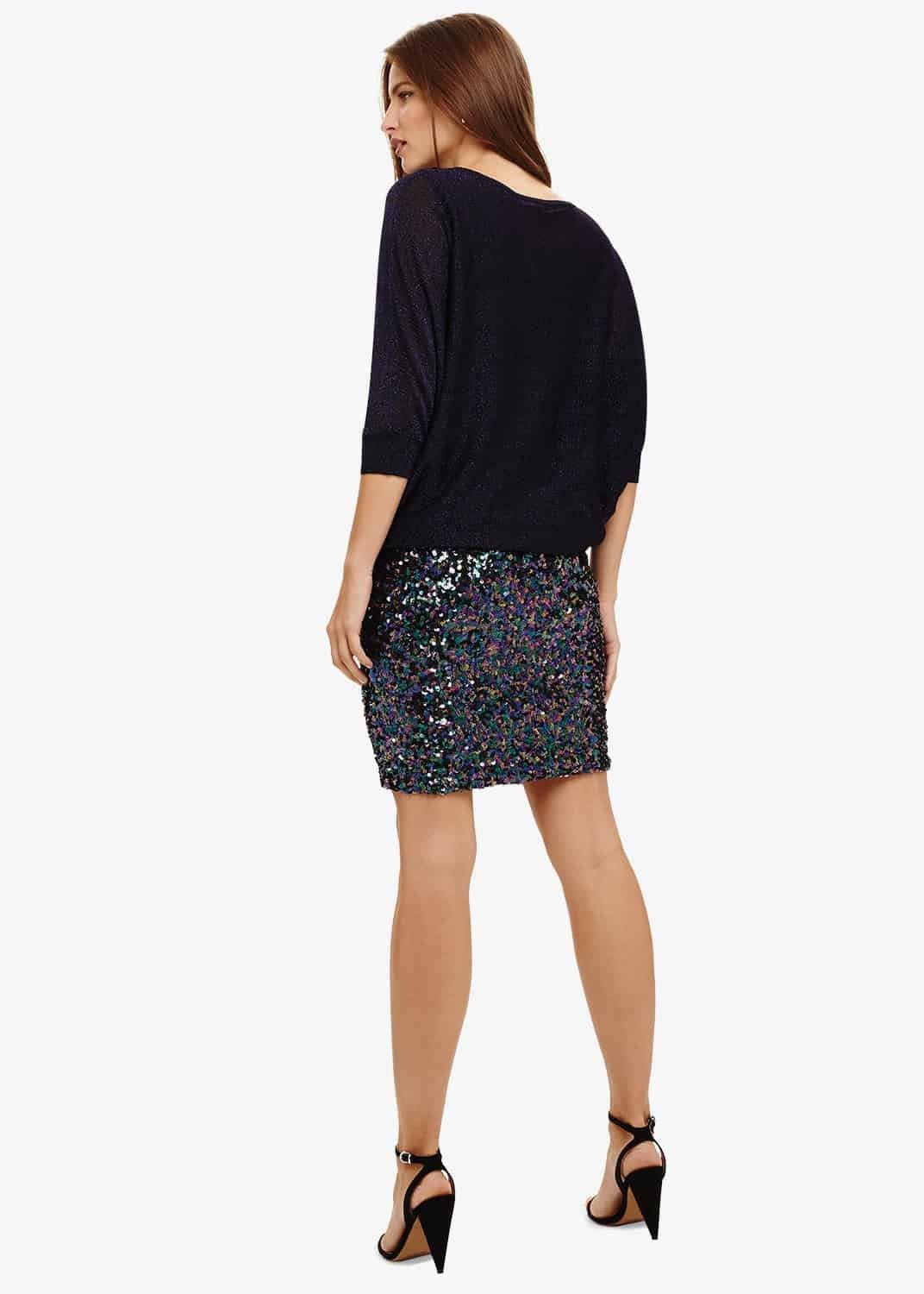 Geonna Rainbow Sequin Knitted Dress
