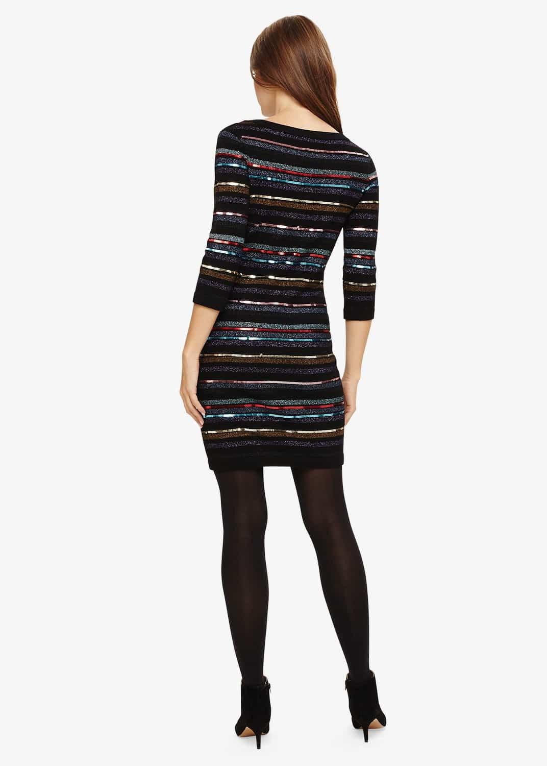 Jesse Sequin Stripe Knitted Dress
