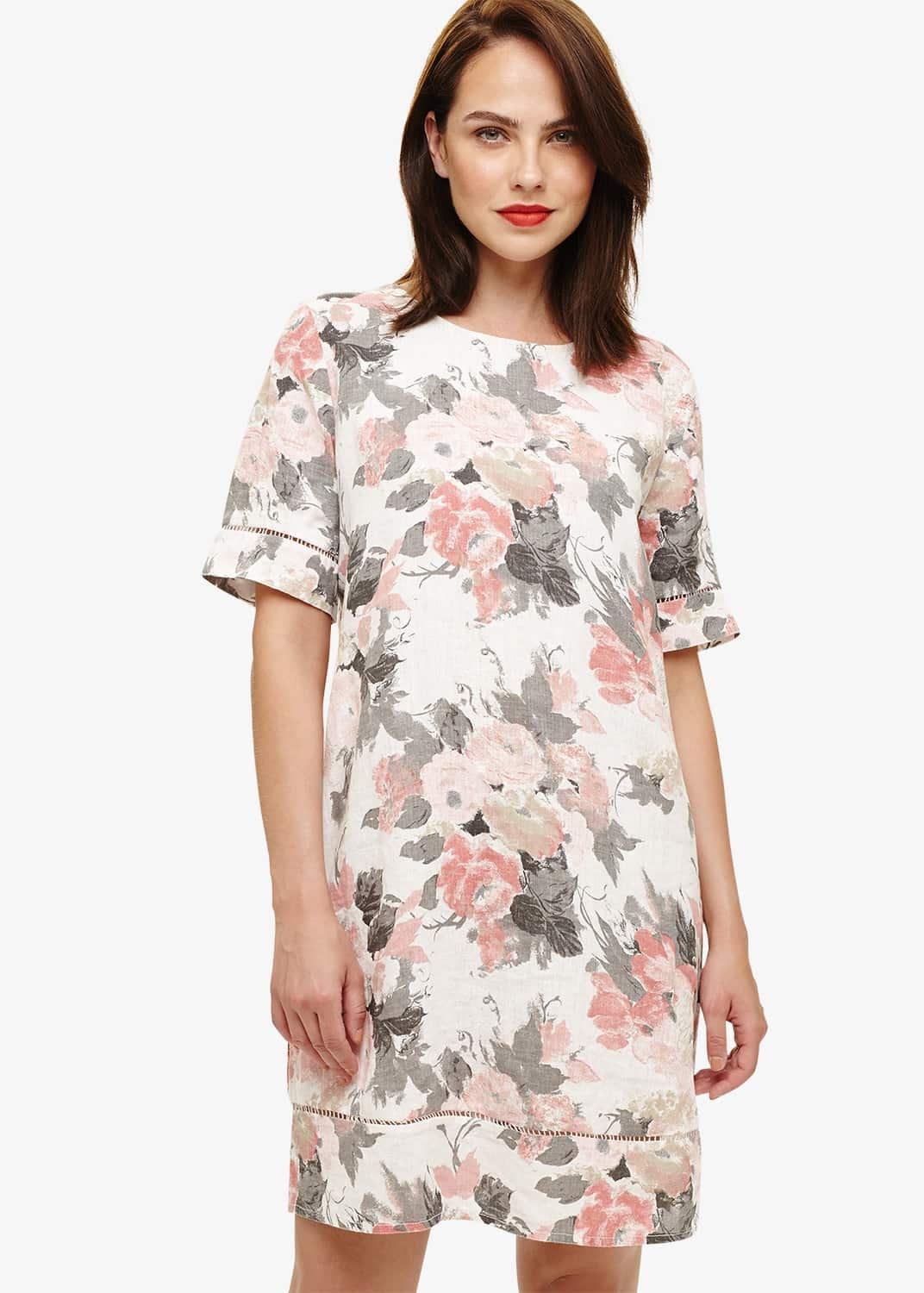 Shevy Linen Print Dress
