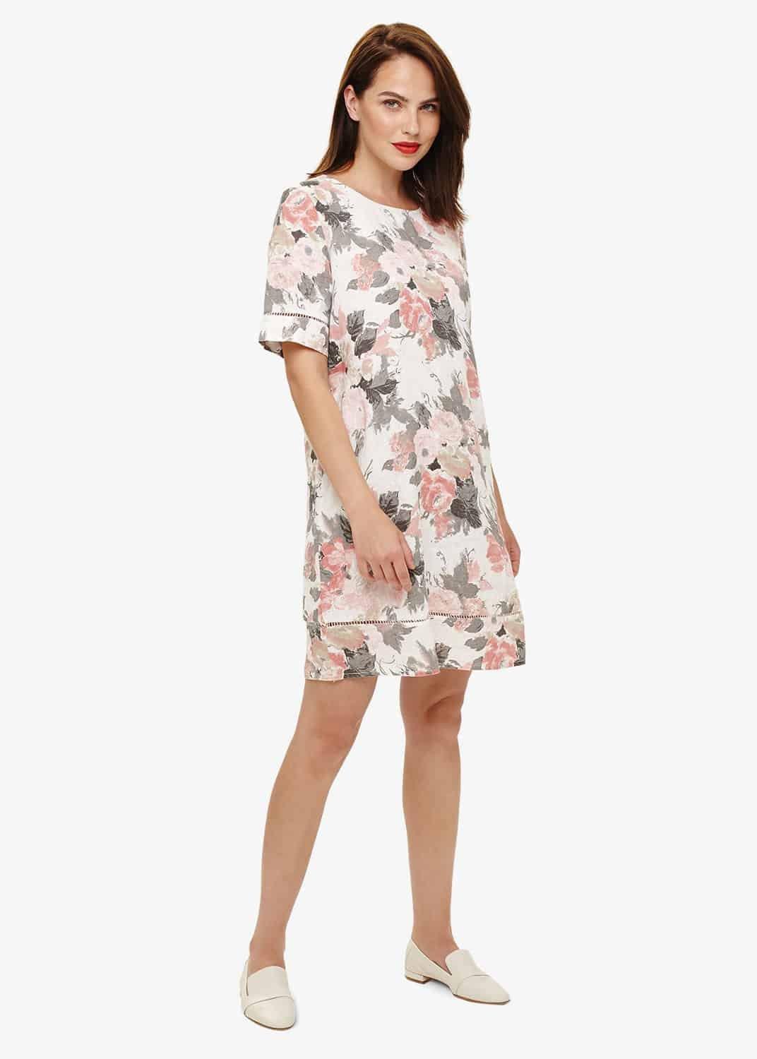 Shevy Linen Print Dress