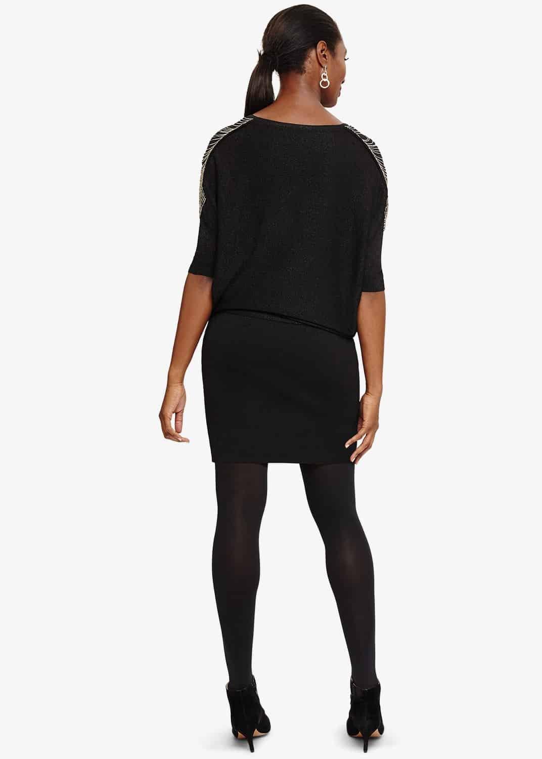Donisha Beaded Shoulder Knit Dress