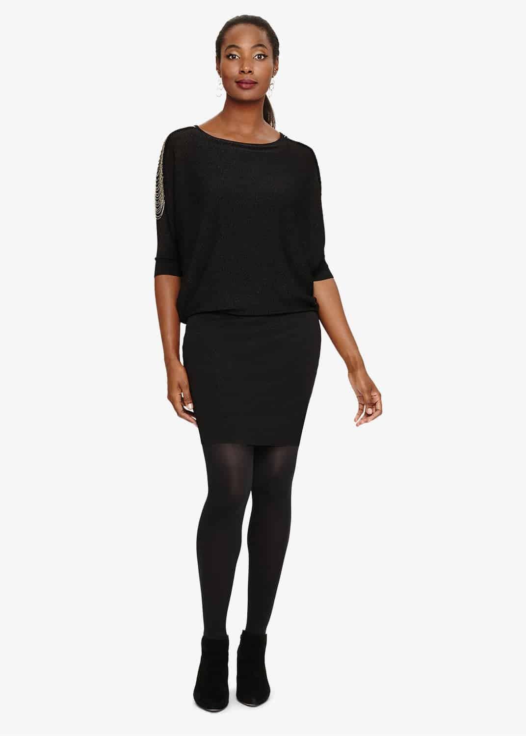 Donisha Beaded Shoulder Knit Dress