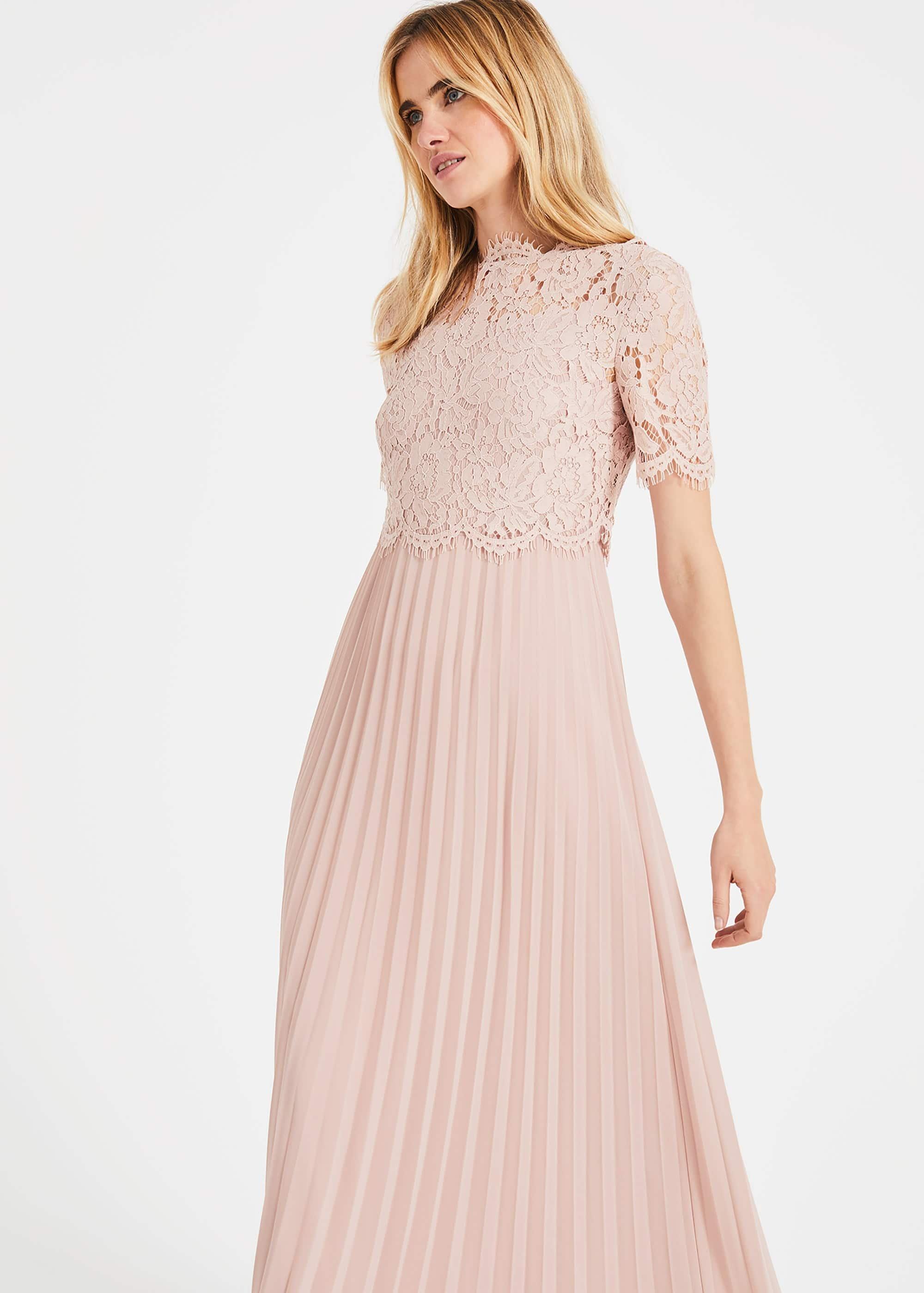 Elisabetta Lace Pleated Dress