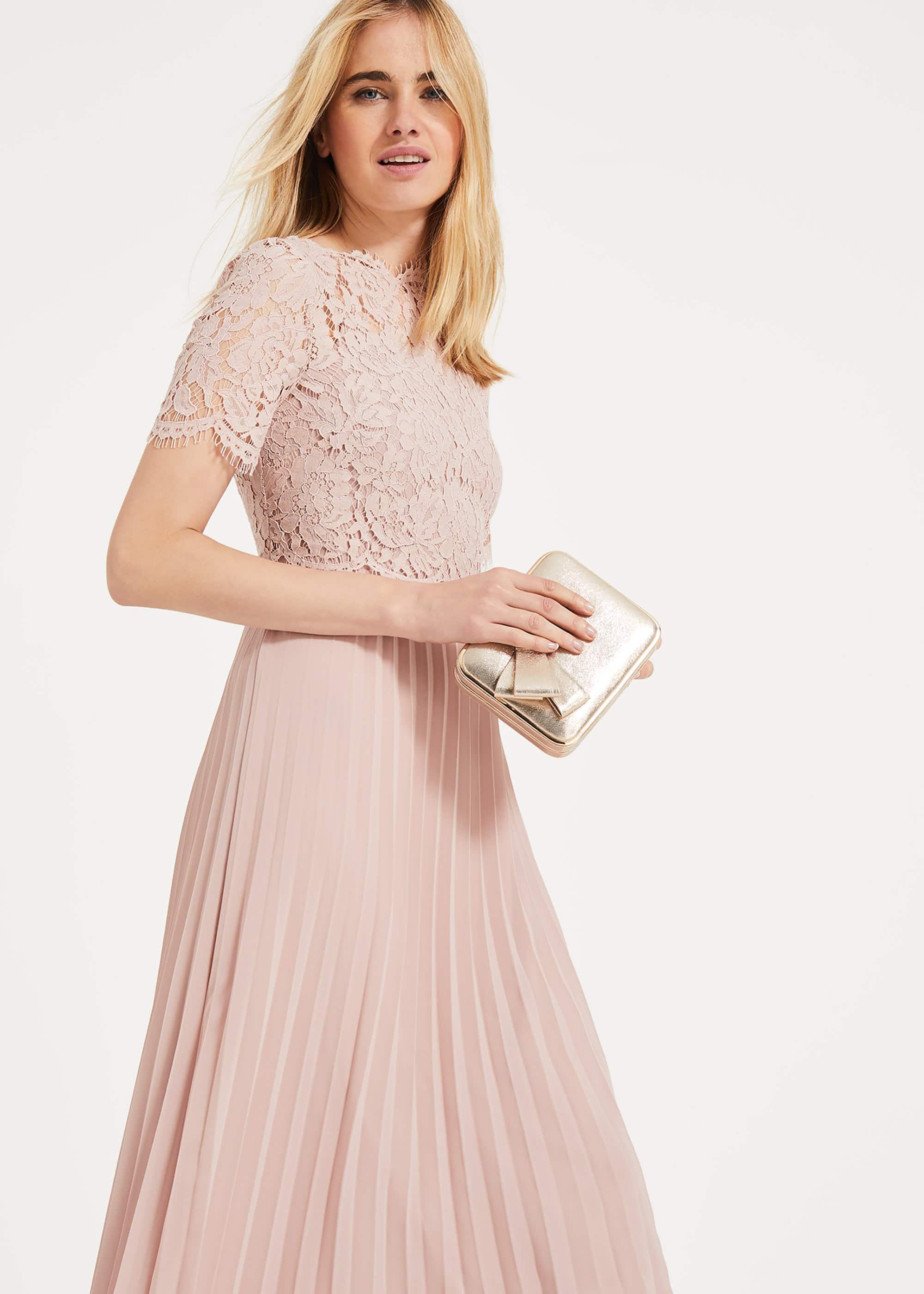 Elisabetta Lace Pleated Dress