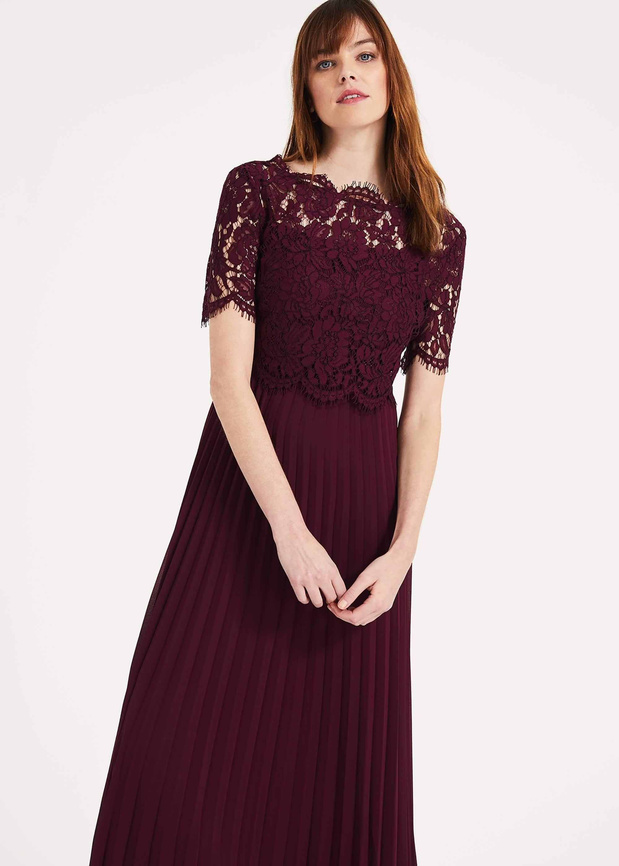 Elisabetta Lace Pleated Dress