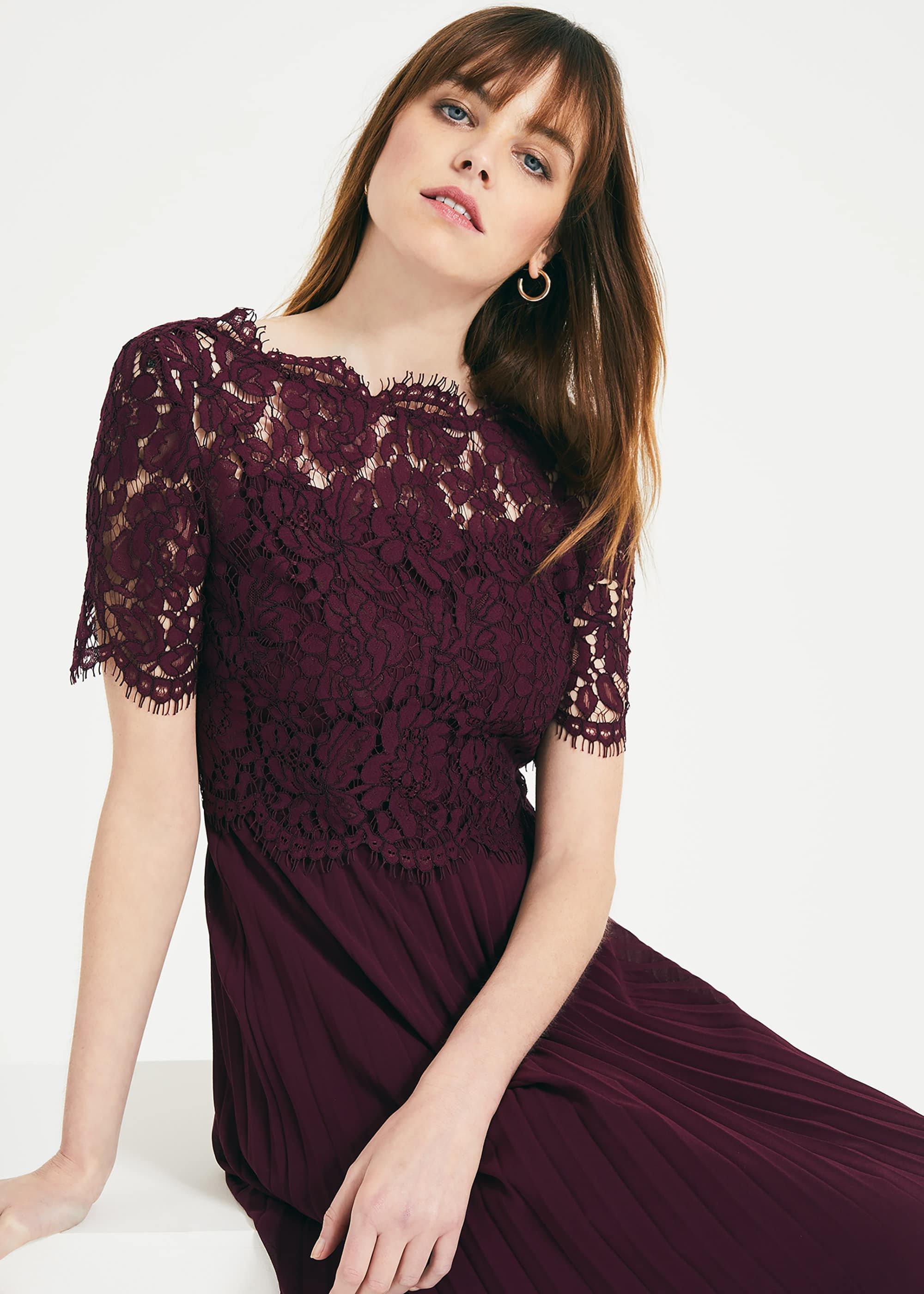 Elisabetta Lace Pleated Dress
