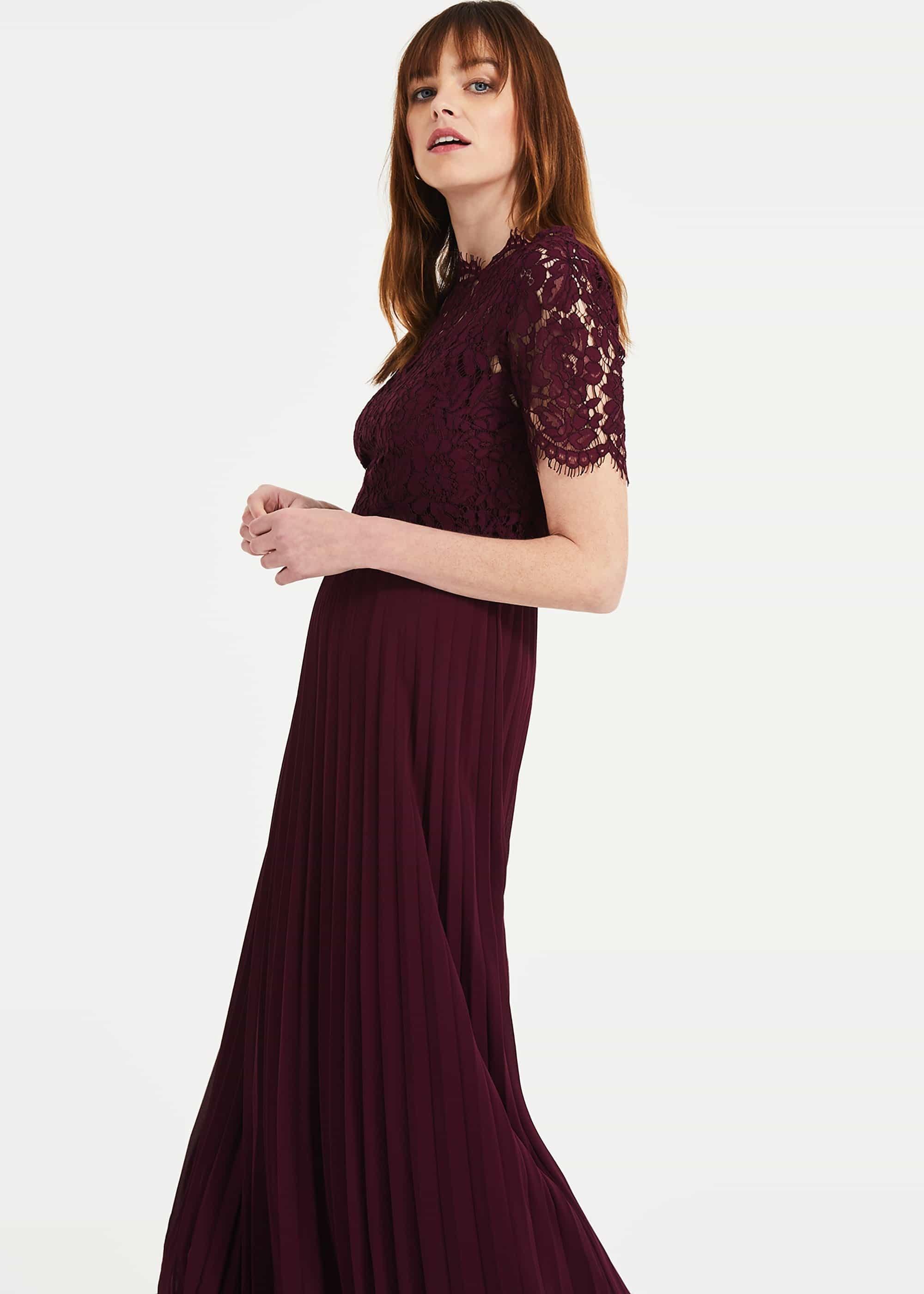Elisabetta Lace Pleated Dress
