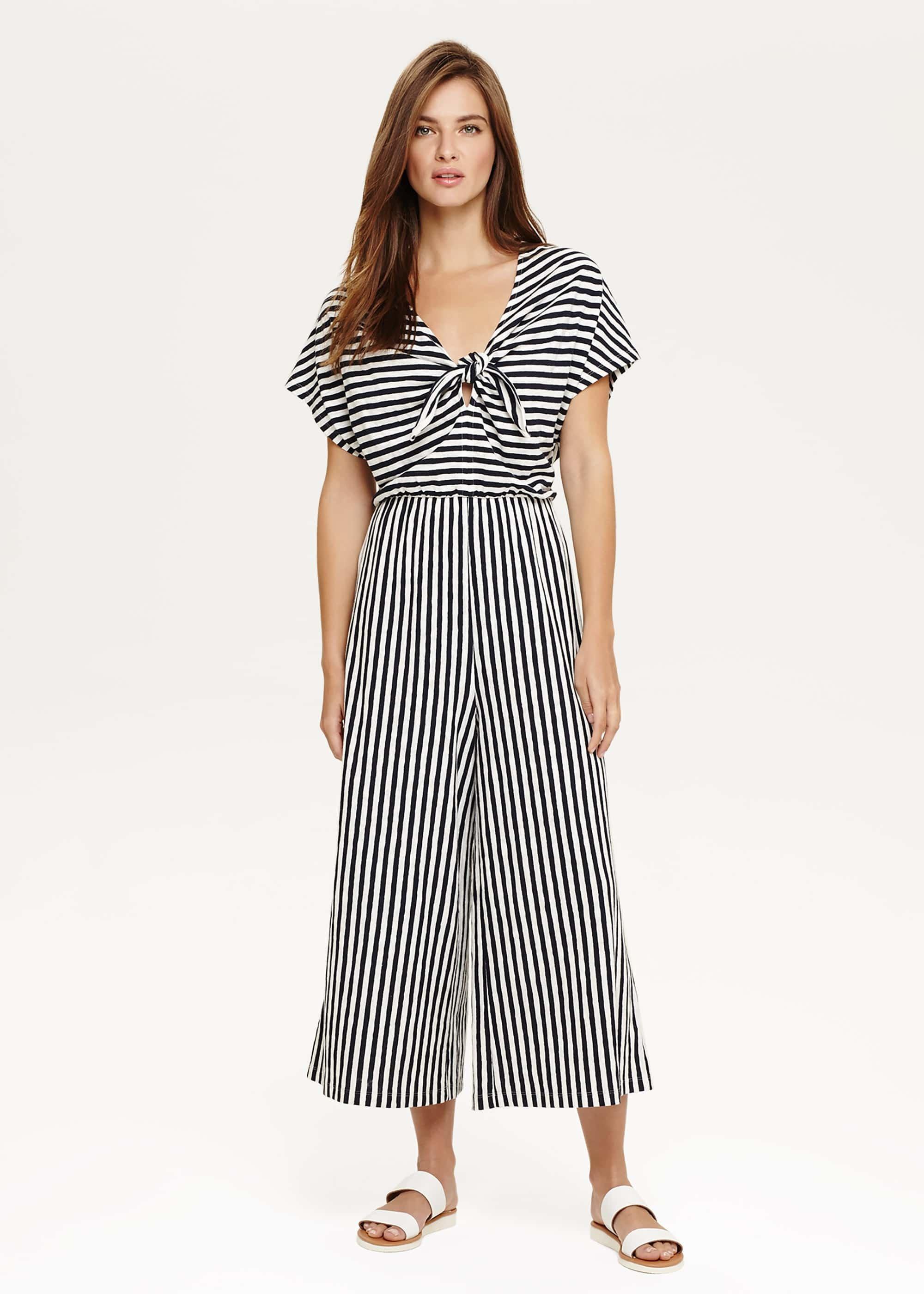 Janine Linen Striped Jumpsuit