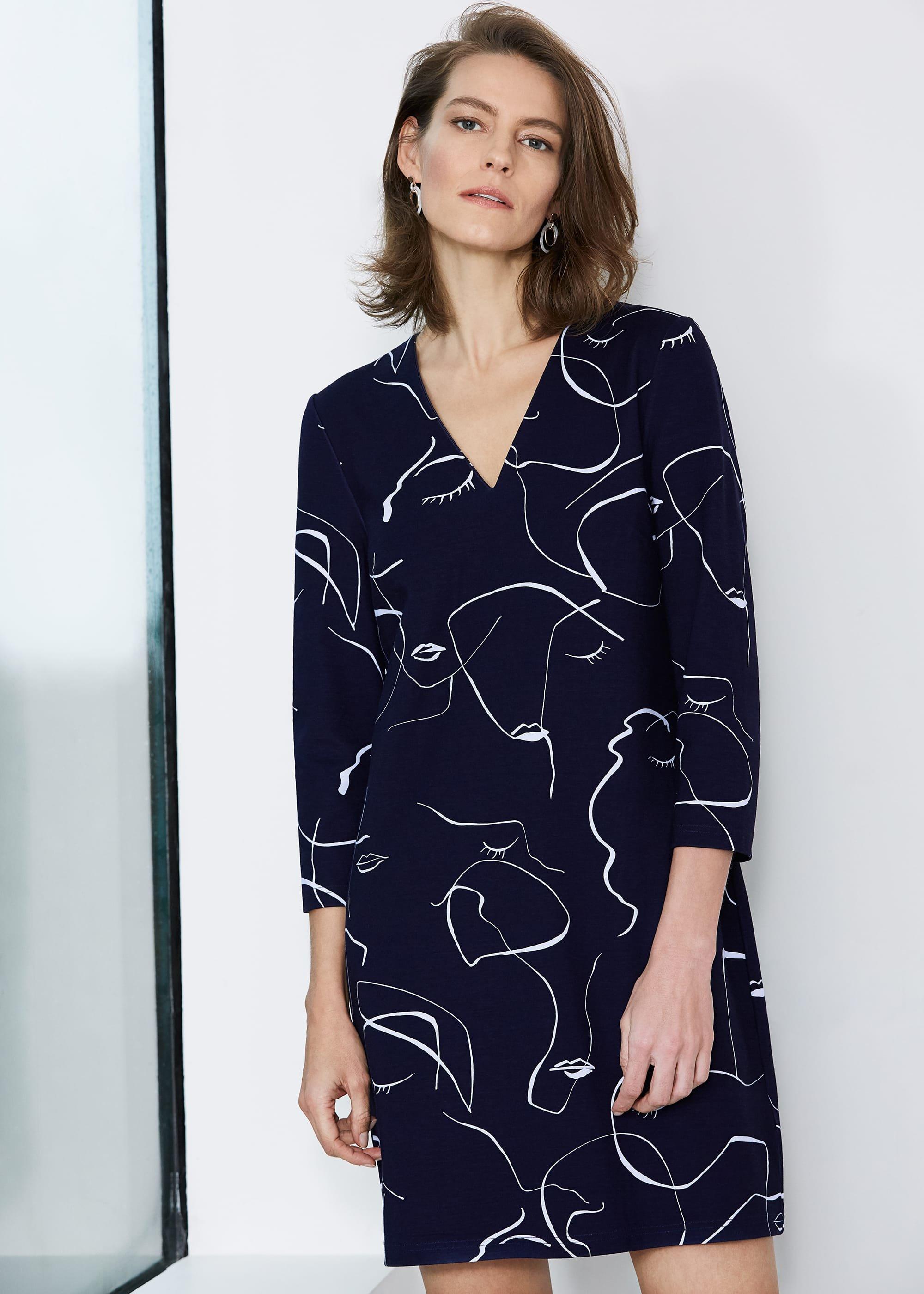 Visage Print Dress