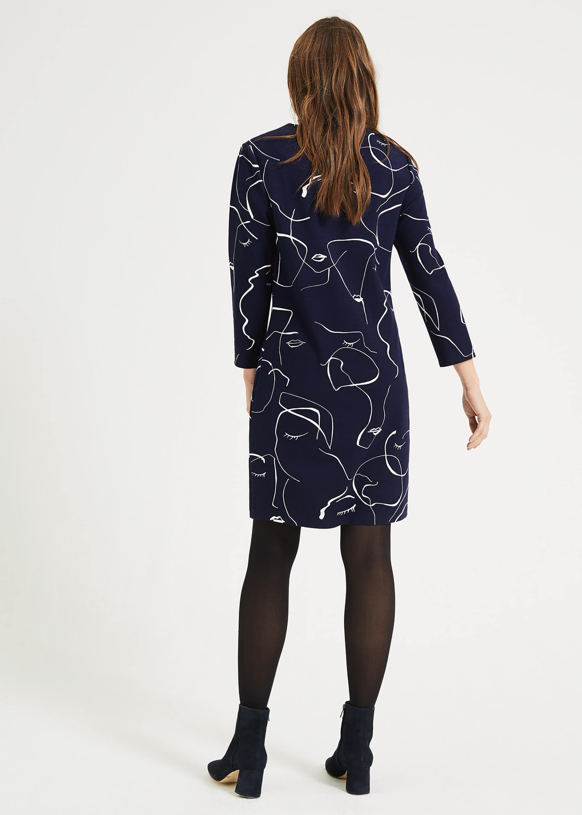 Visage Print Dress