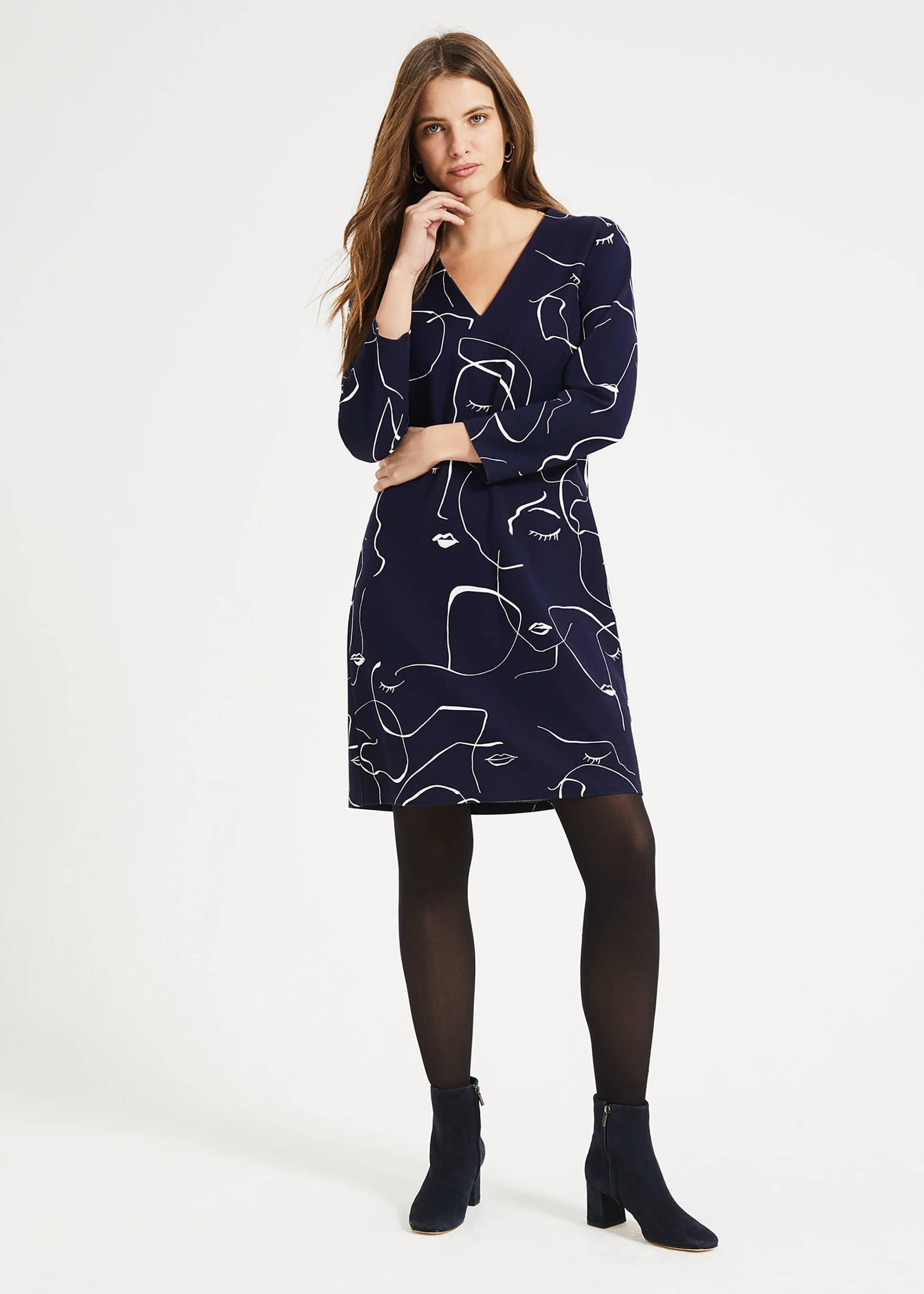 Visage Print Dress