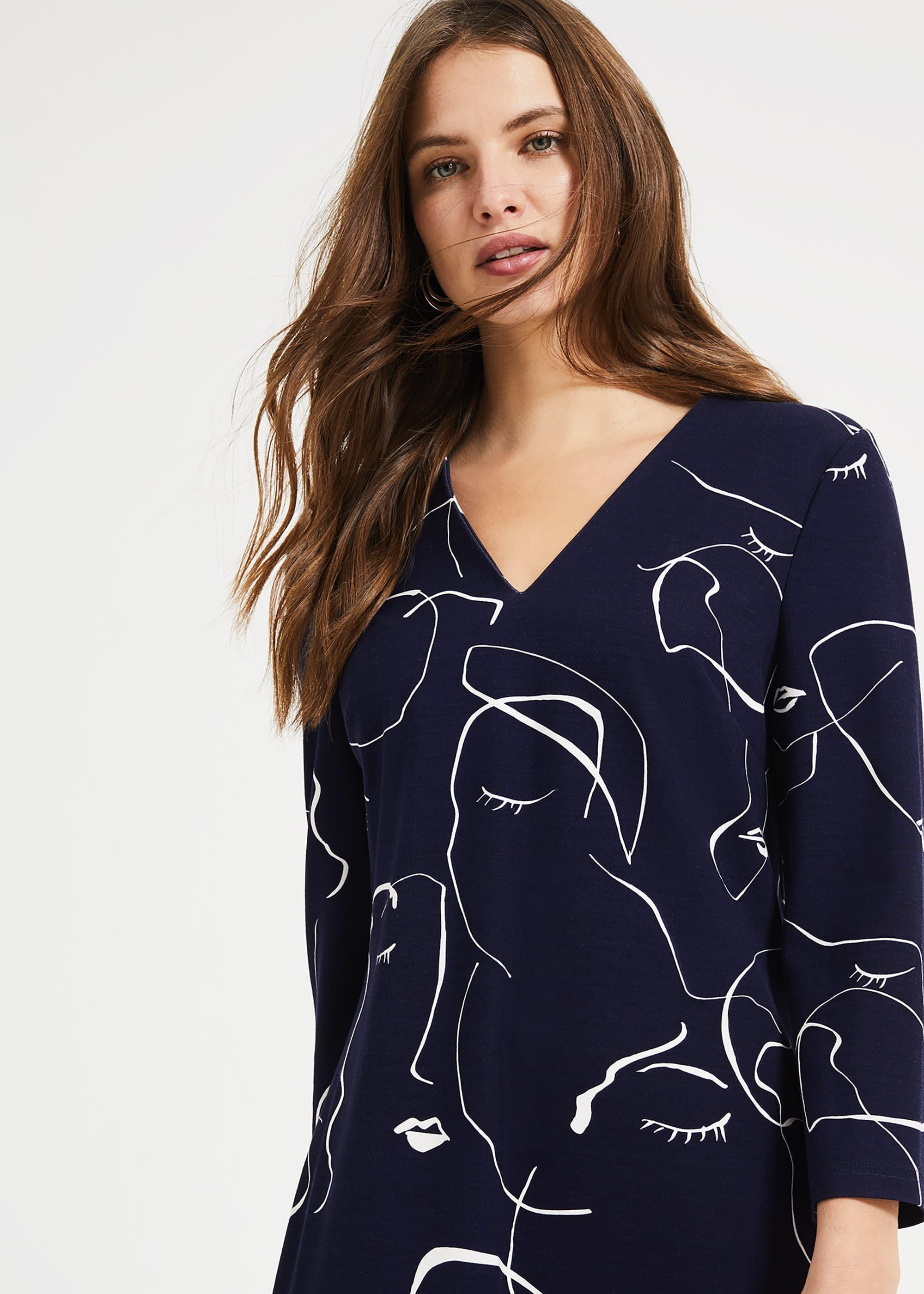 Visage Print Dress