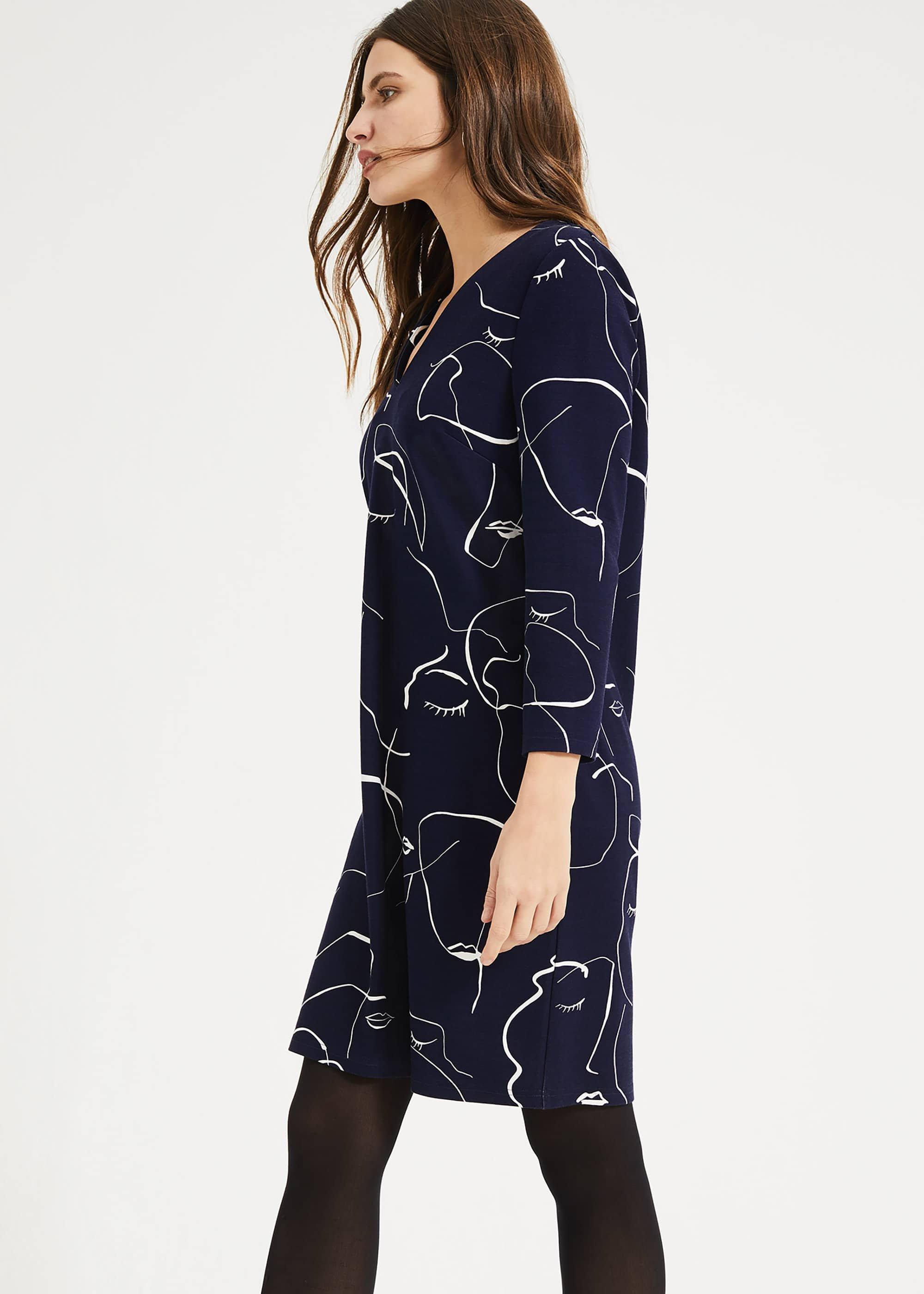 Visage Print Dress