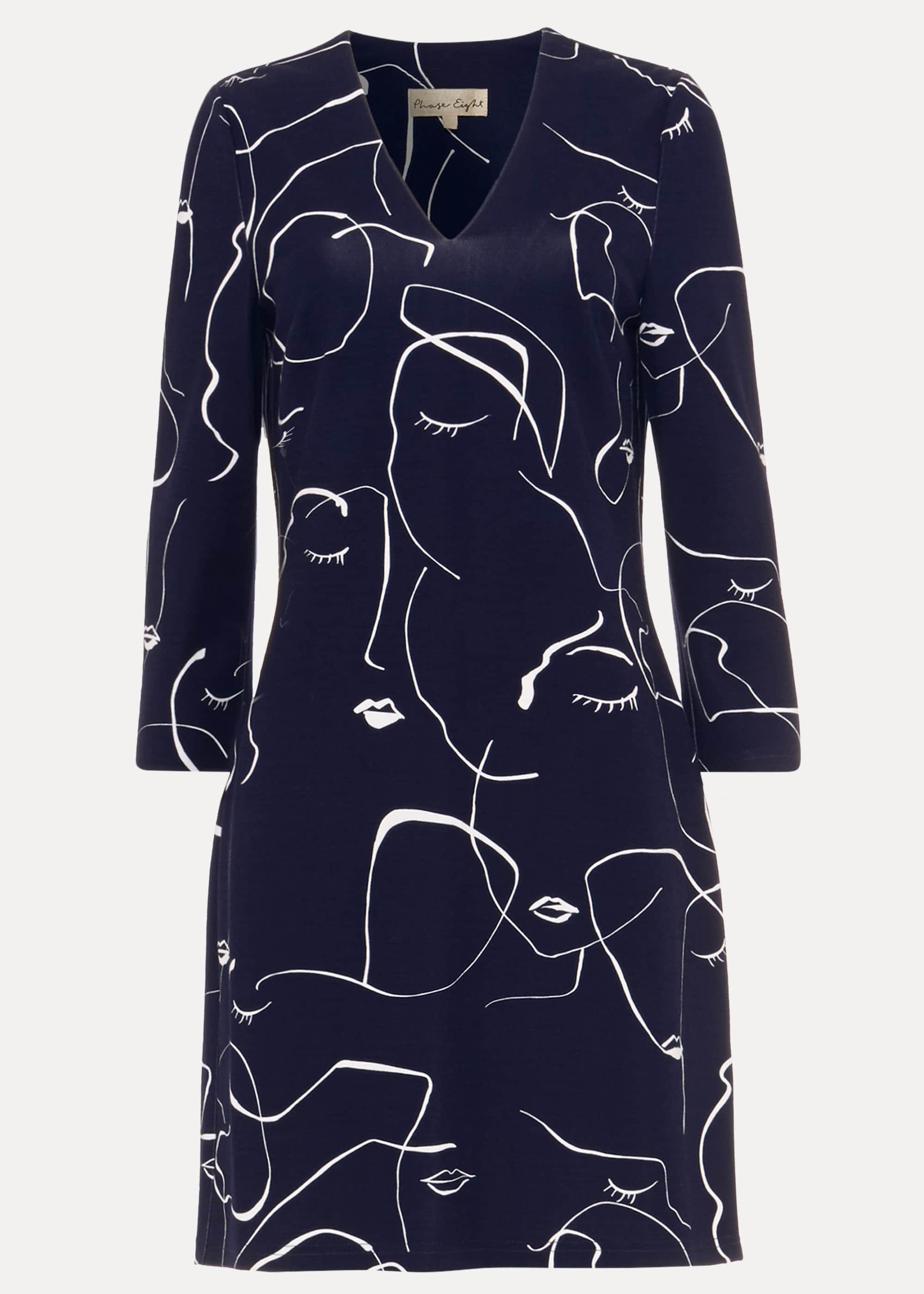 Visage Print Dress