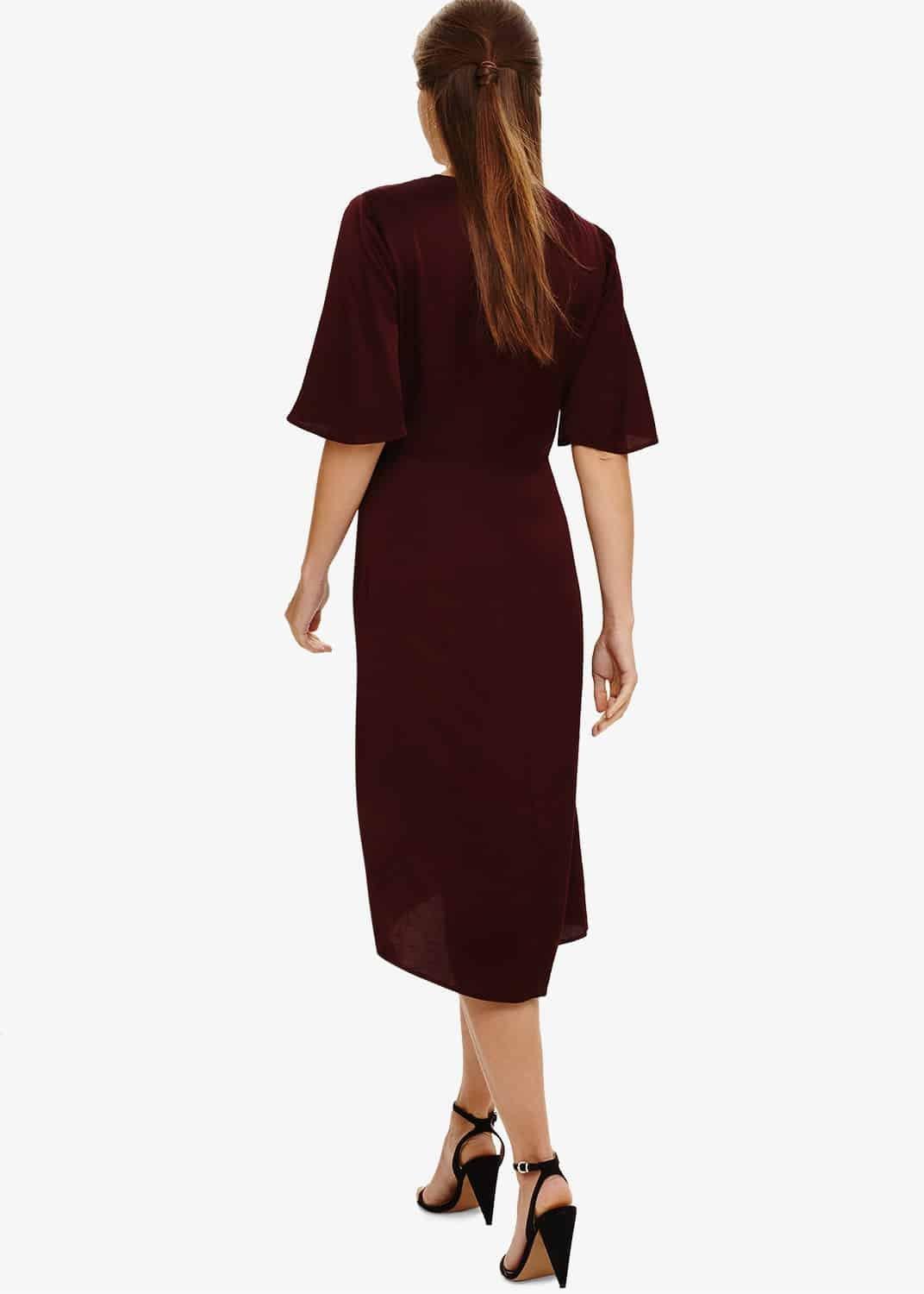 Rosina Fluted Knot Midi Dress