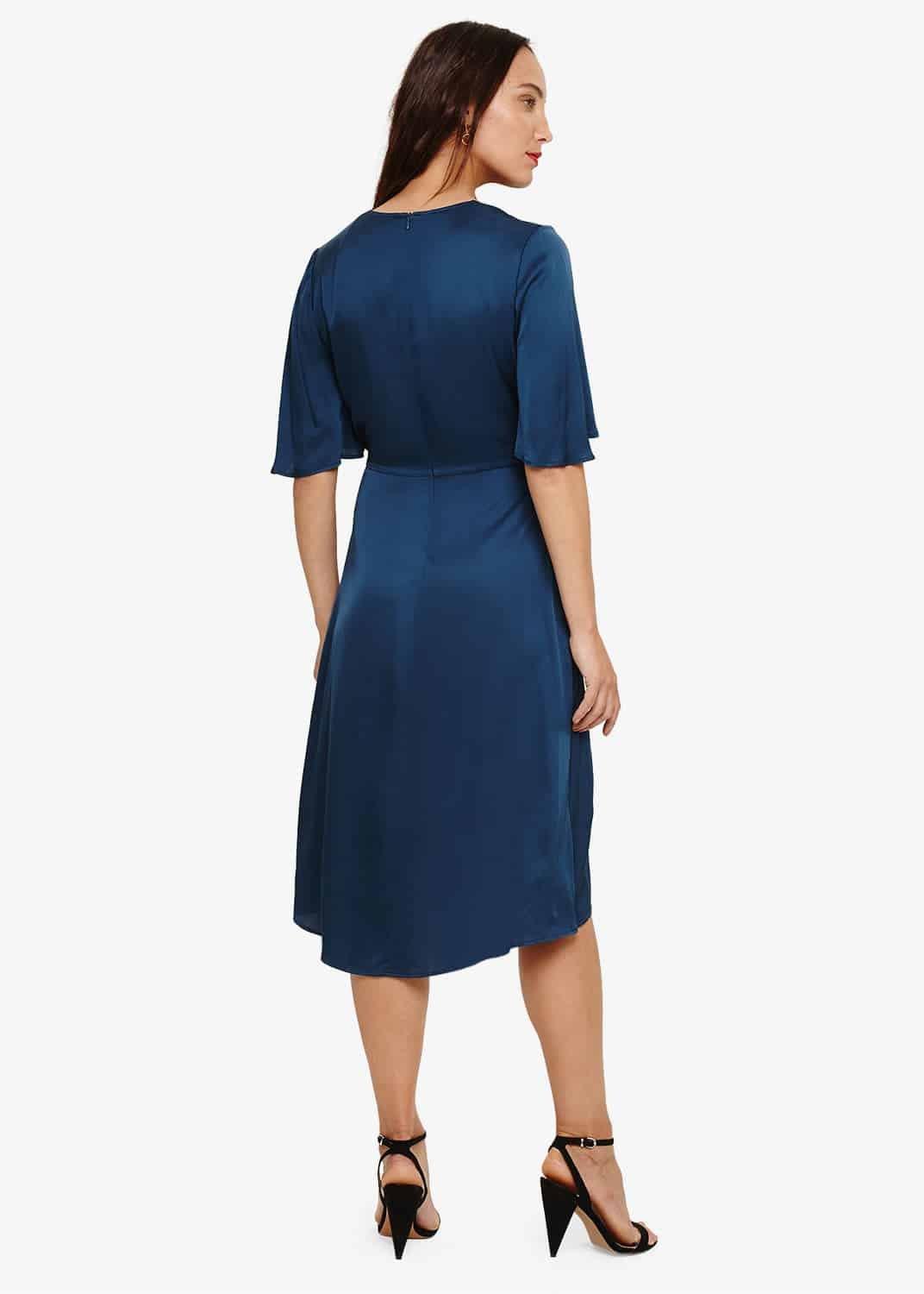 Rosina Fluted Knot Midi Dress