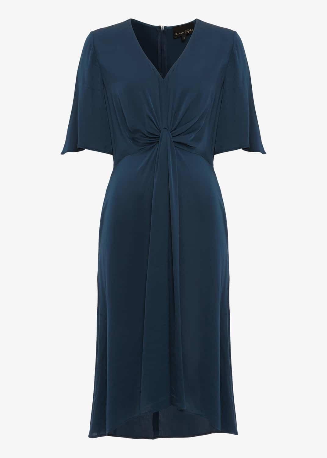 Rosina Fluted Knot Midi Dress
