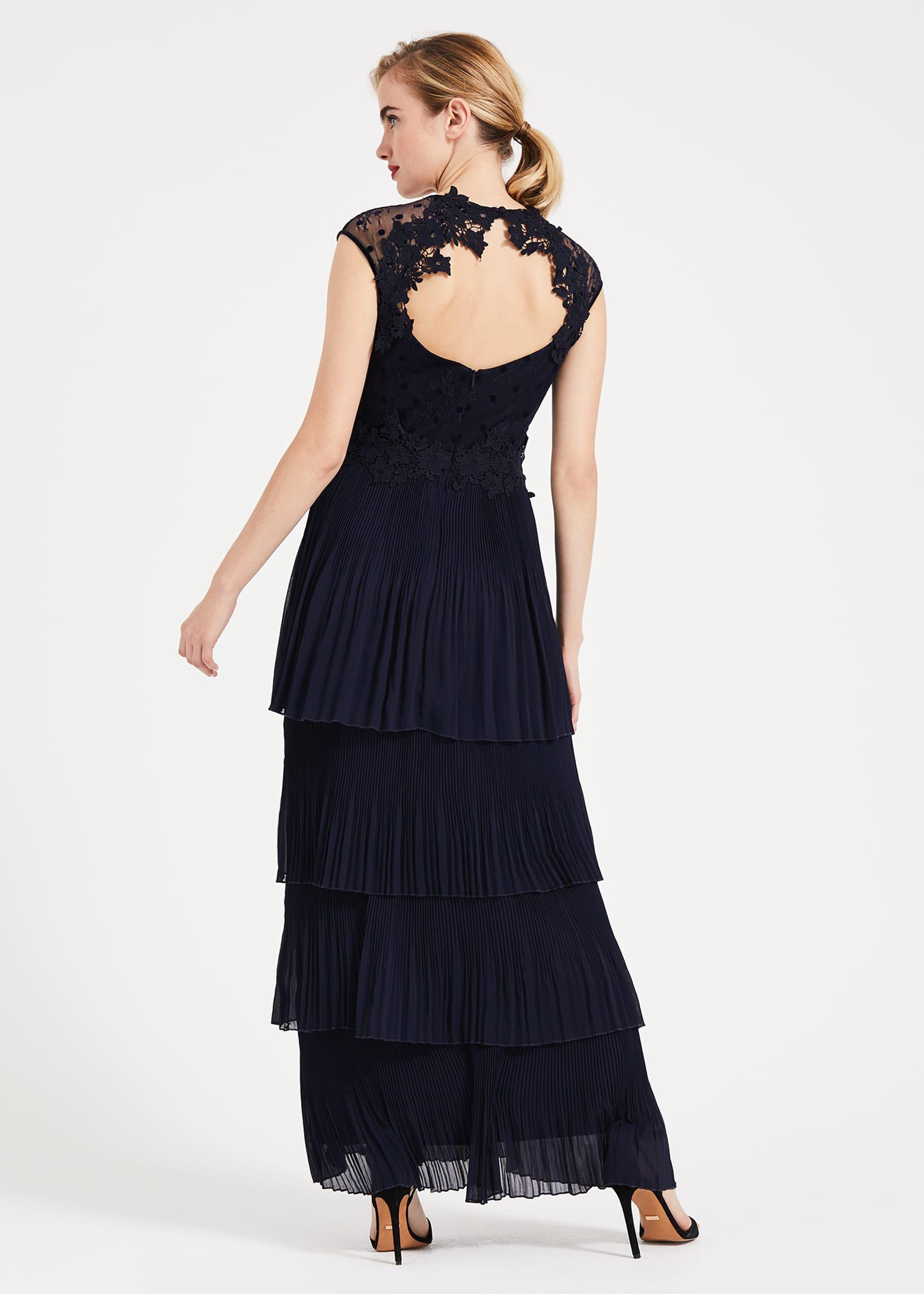 Oiriana Pleated Lace Maxi Dress