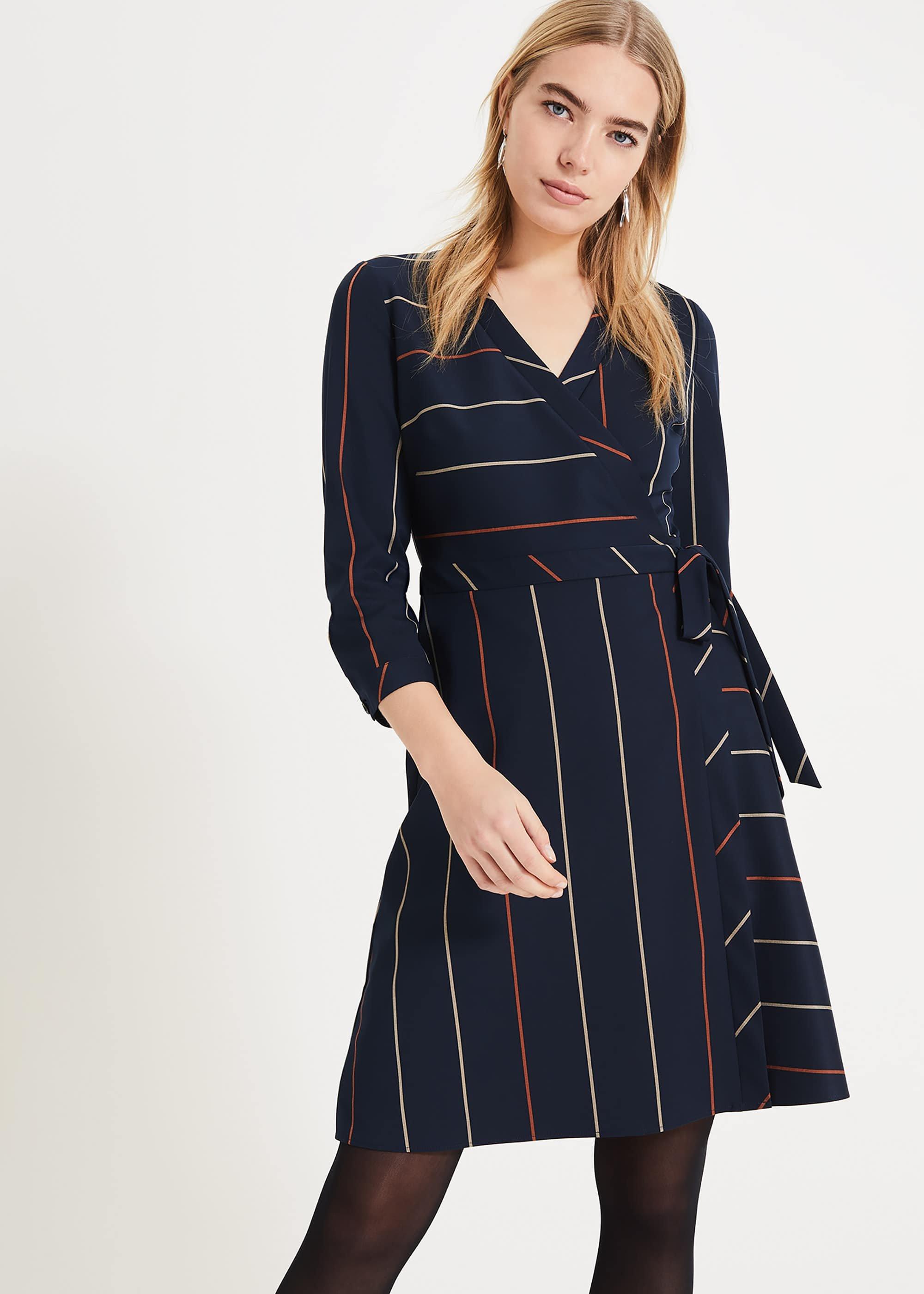 Vana Stripe Wrap Dress