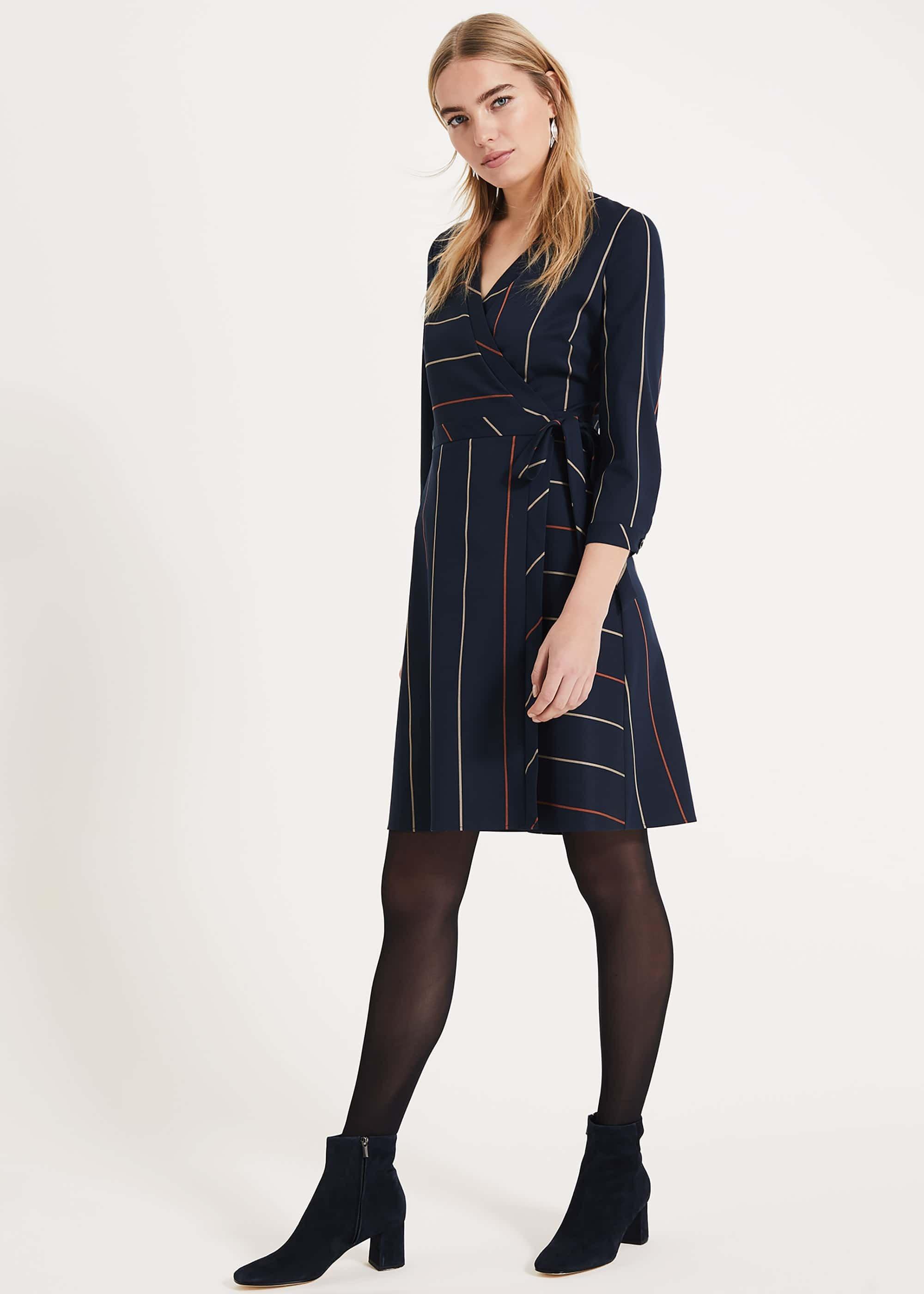 Vana Stripe Wrap Dress