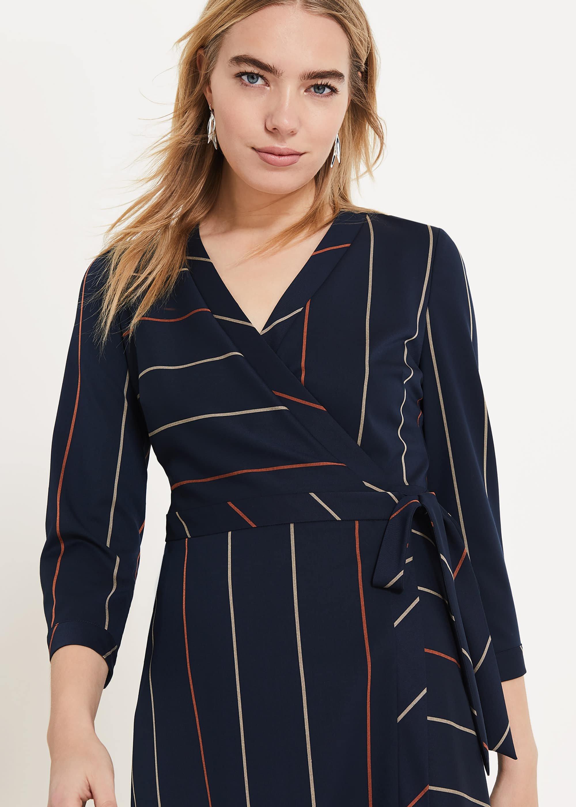 Vana Stripe Wrap Dress