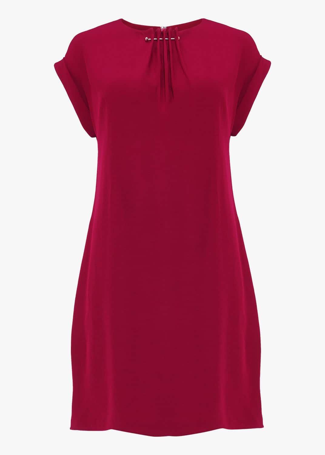 Maya Pleat Neck Tunic Dress