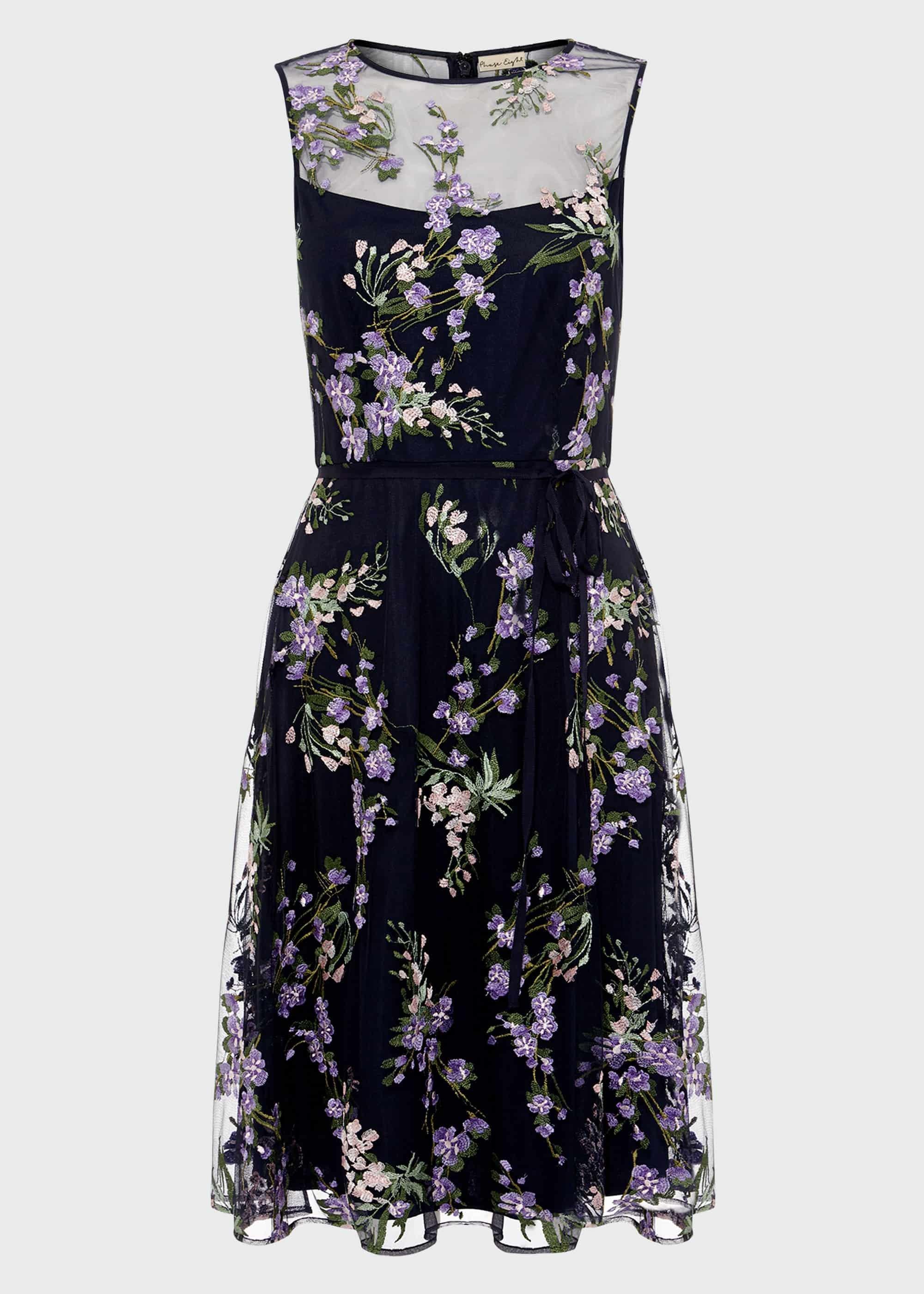 phase eight lizzy embroidered dress Phase Eight Lizzy Embroidered Dress, Navy/Ivory